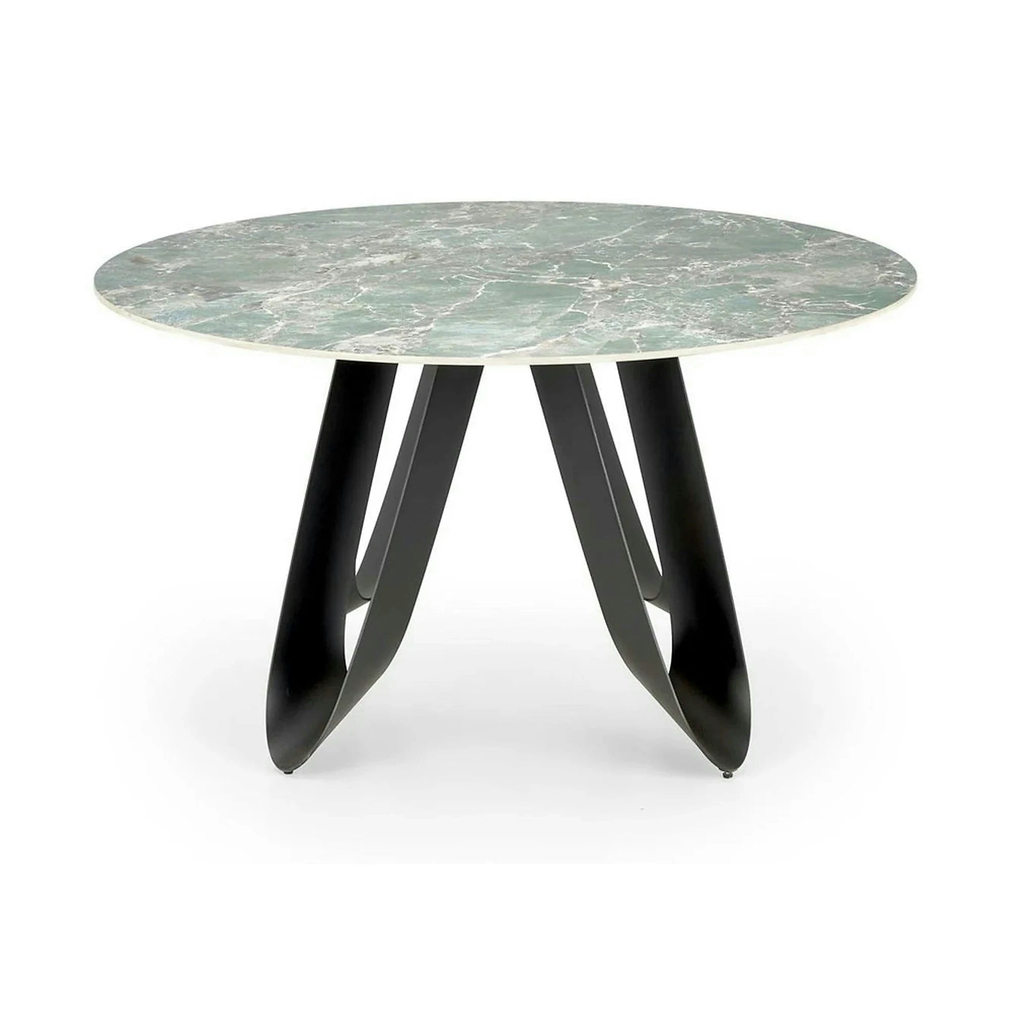 Masa GIOVANI, verde/negru, ceramica/metal, 135x135x76 cm