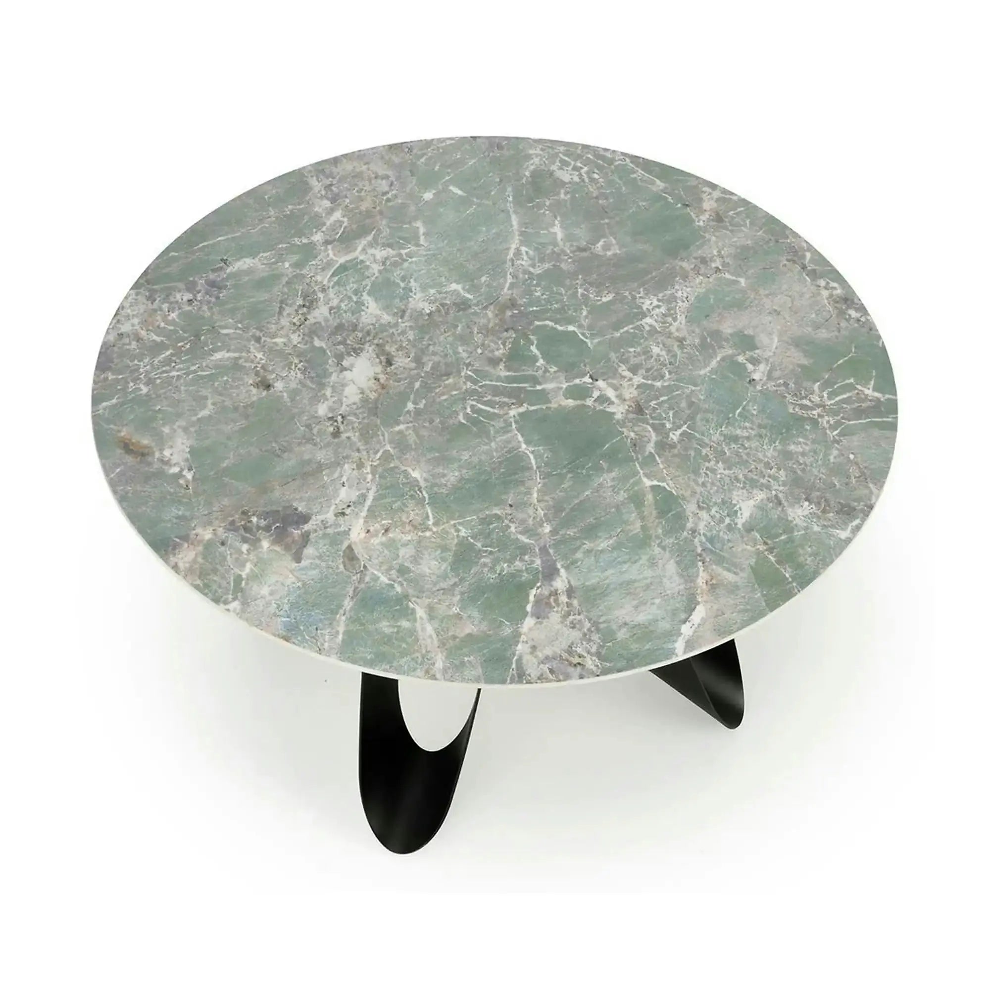 Masa GIOVANI, verde/negru, ceramica/metal, 135x135x76 cm