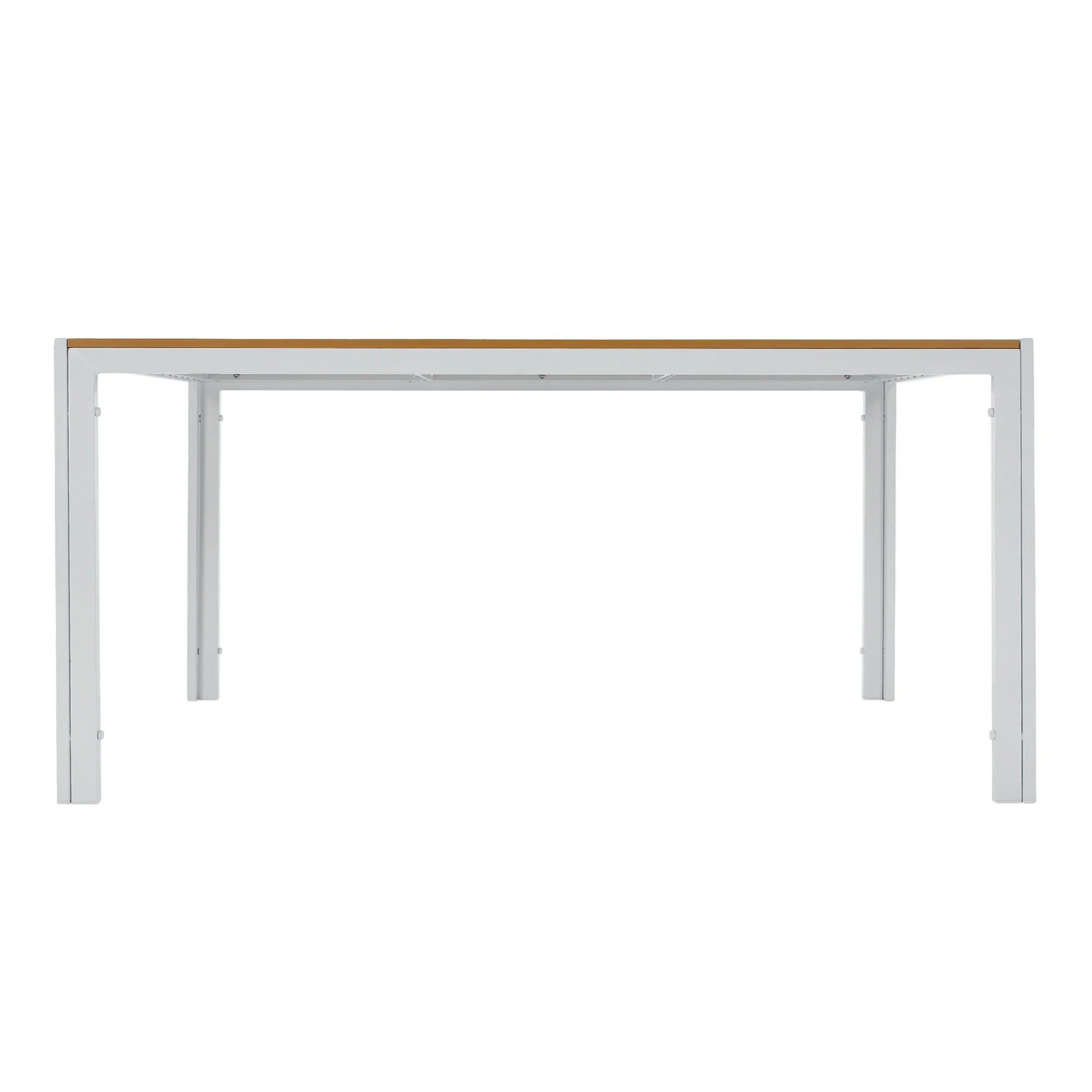 Masa gradina BONTO, alb/stejar, 150x90x73 cm