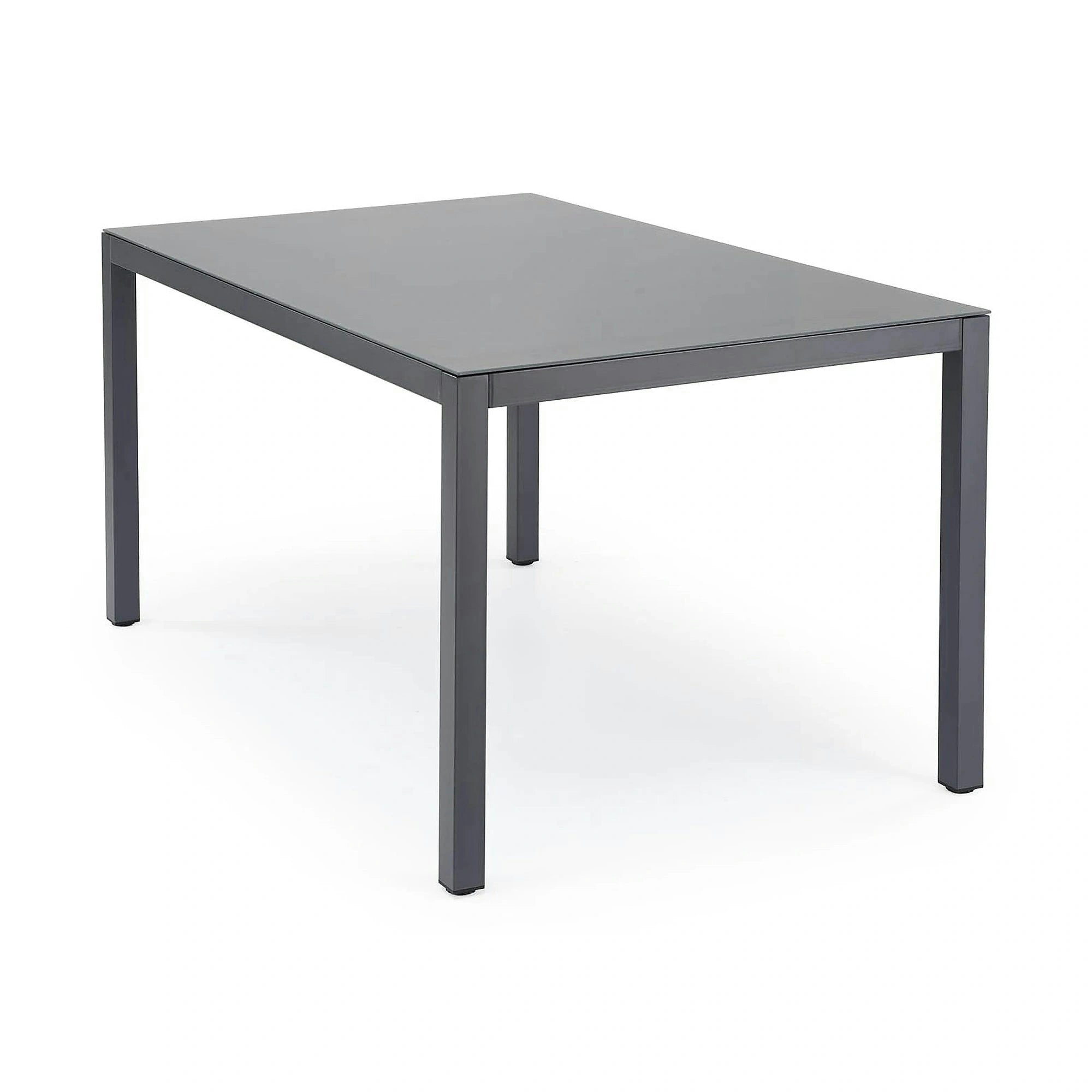 Masa gradina HOVER, gri/gri antracit, sticla/metal, 150x90x75 cm
