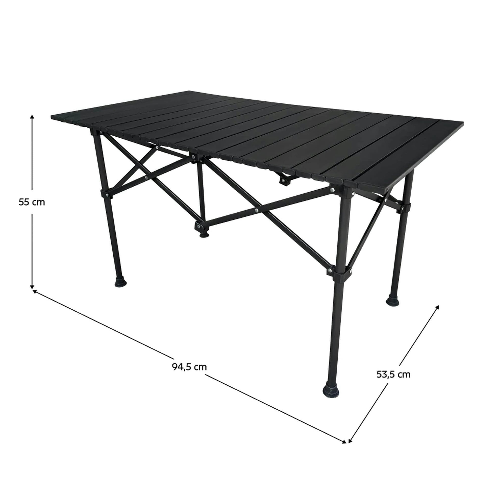 Masa gradina MAKUR, negru, metal, 95x54x55 cm