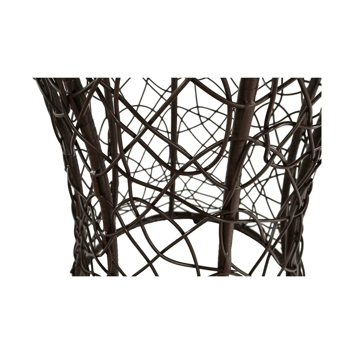 Masa gradina SALMAR NEW, transparent/negru, sticla securizata/rachita artificiala, 50x47 cm