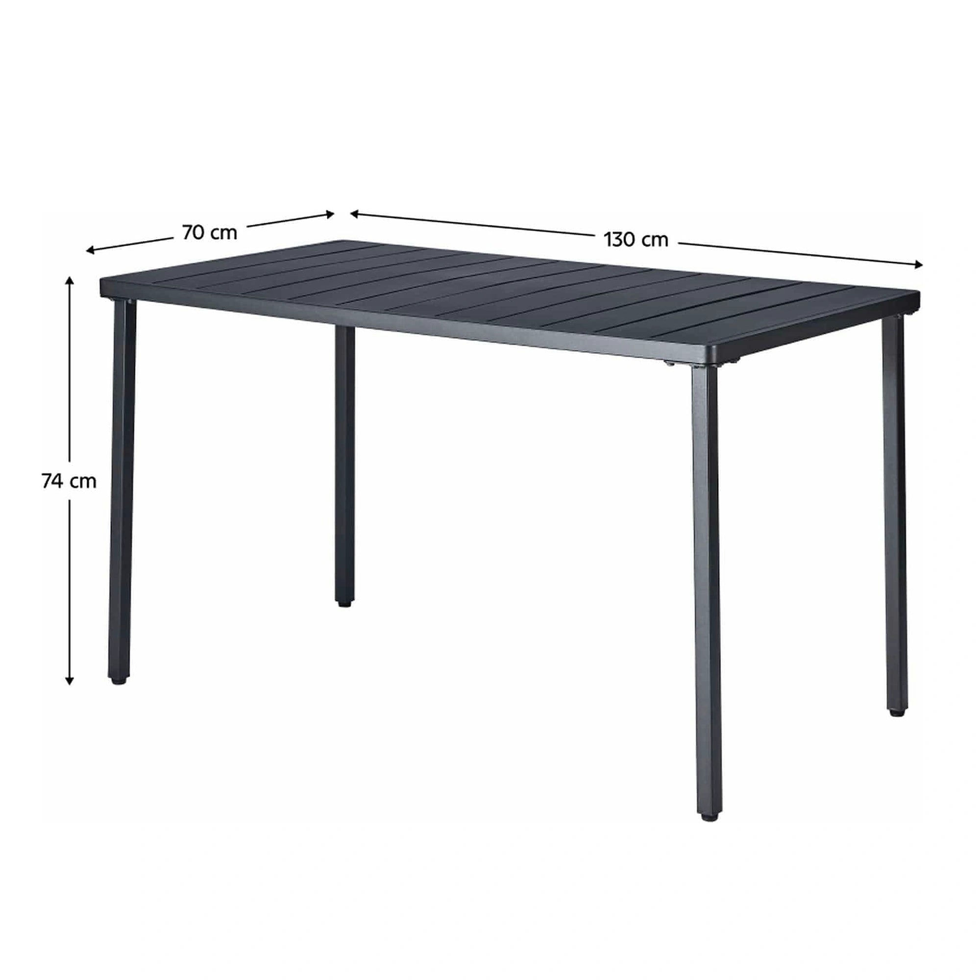 Masa gradina SALTON, negru, metal, 130x70x75 cm