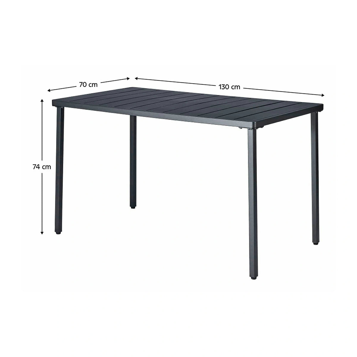 Masa gradina SALTON, negru, metal, 130x70x75 cm