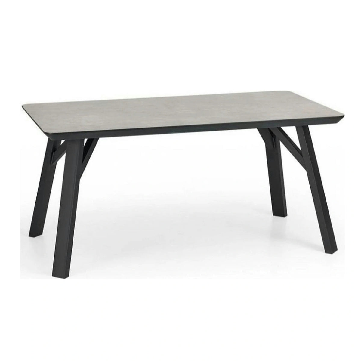 Masa HALIFAX, gri beton/negru, 160x90x76 cm