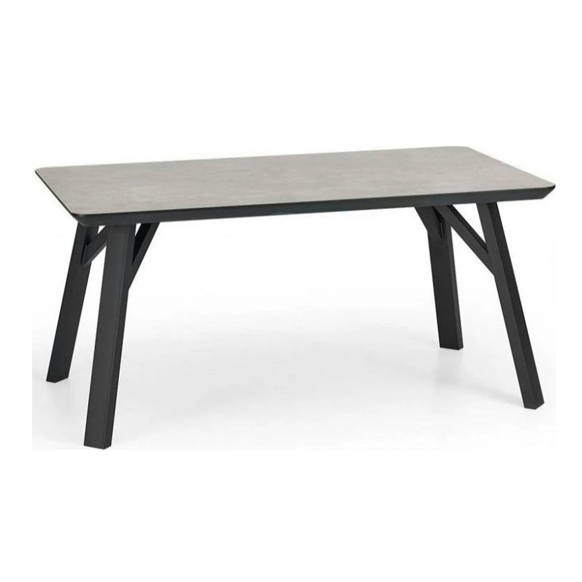 Masa HALIFAX, gri beton/negru, 160x90x76 cm