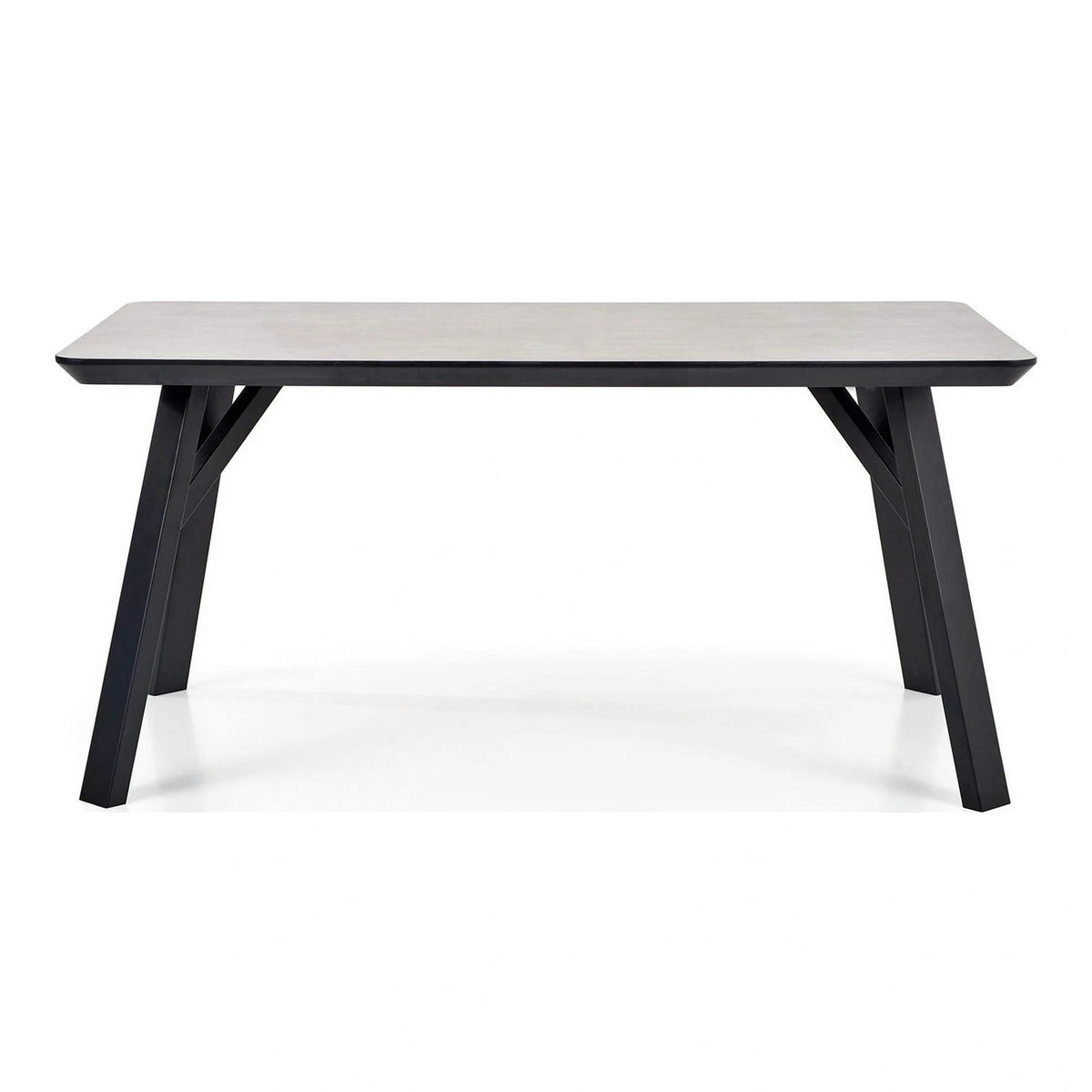 Masa HALIFAX, gri beton/negru, 160x90x76 cm