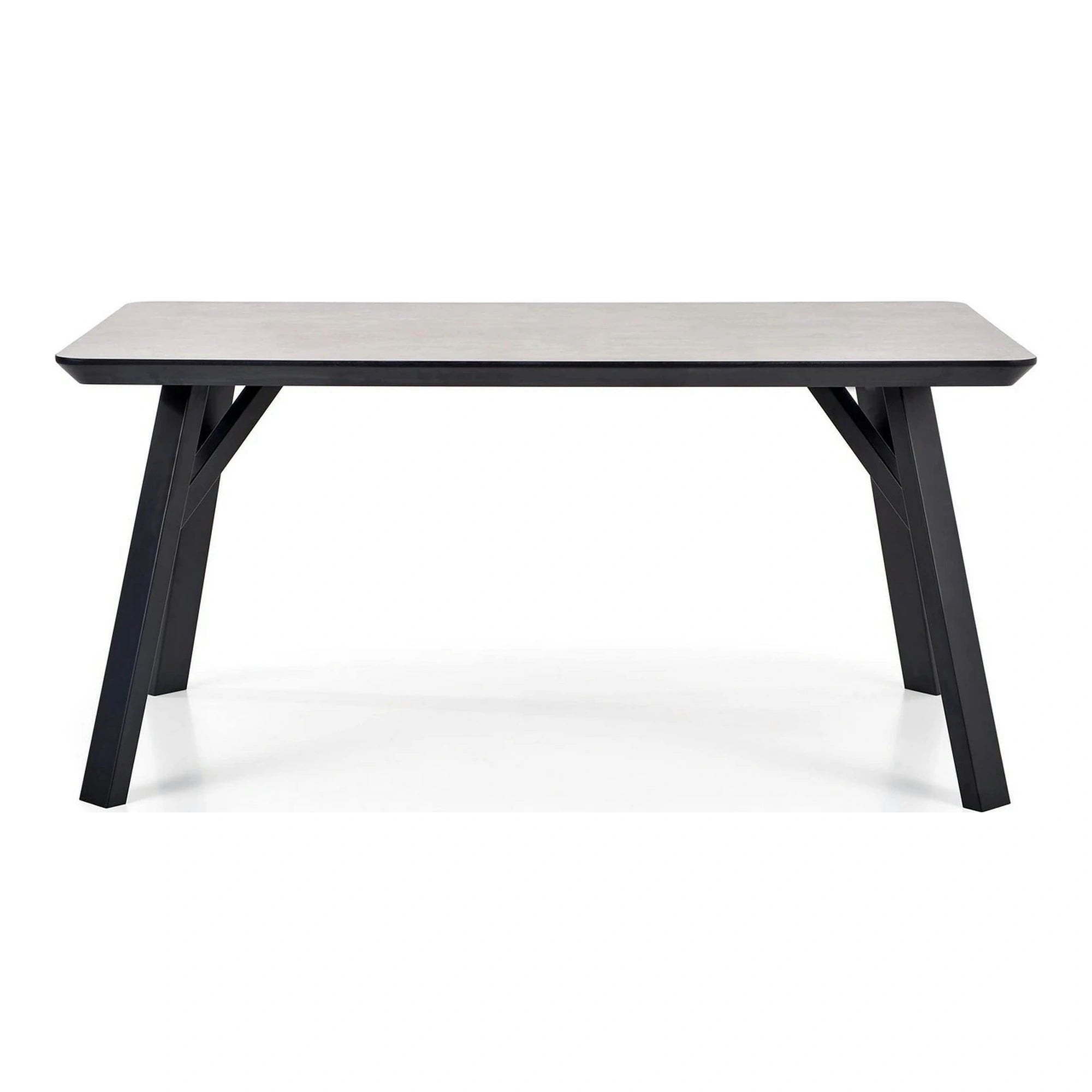 Masa HALIFAX, gri beton/negru, 160x90x76 cm