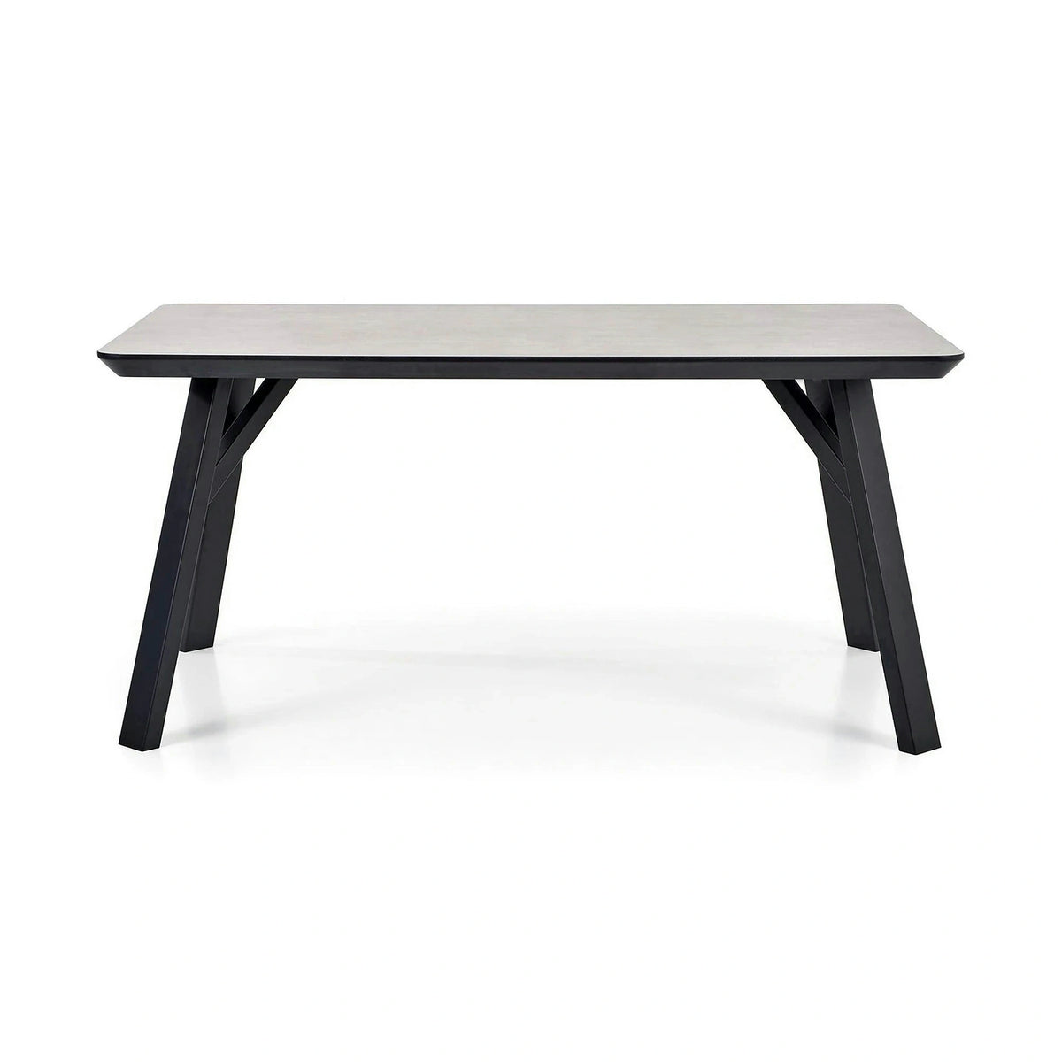 Masa HALIFAX, gri beton/negru, 160x90x76 cm