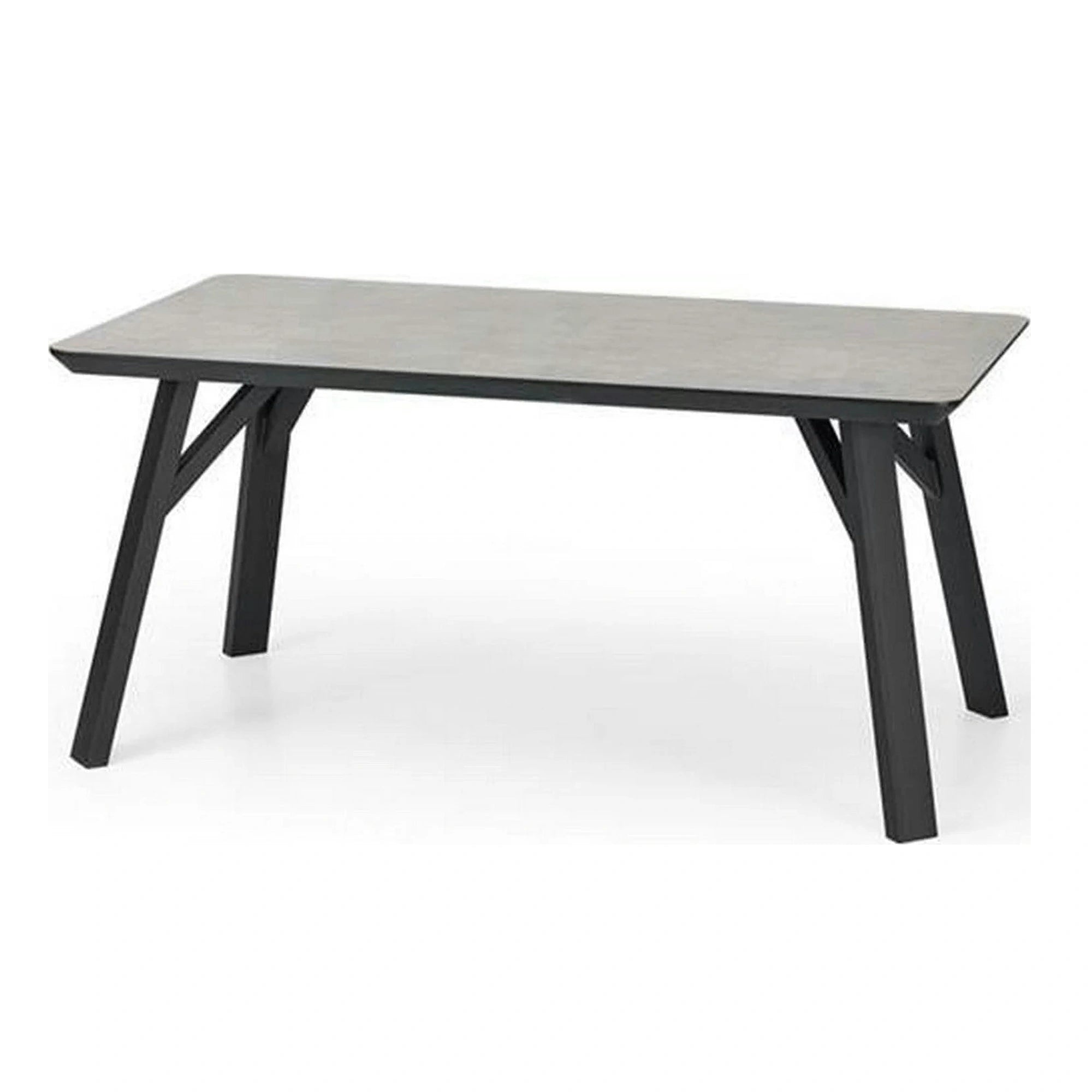 Masa HALIFAX, gri beton/negru, 160x90x76 cm