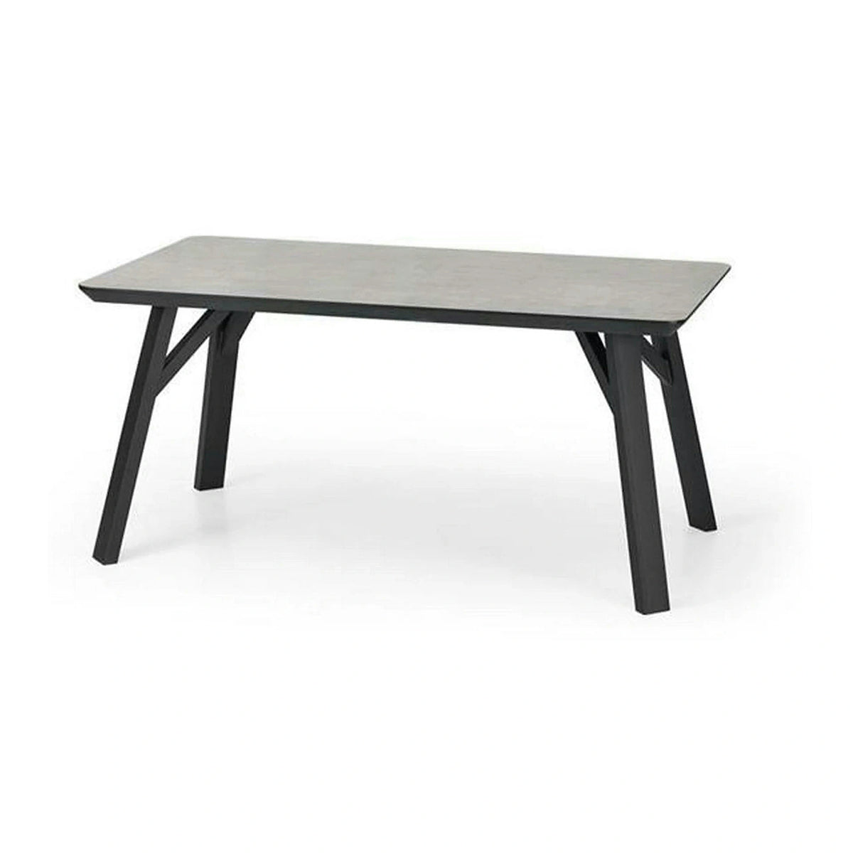 Masa HALIFAX, gri beton/negru, 160x90x76 cm