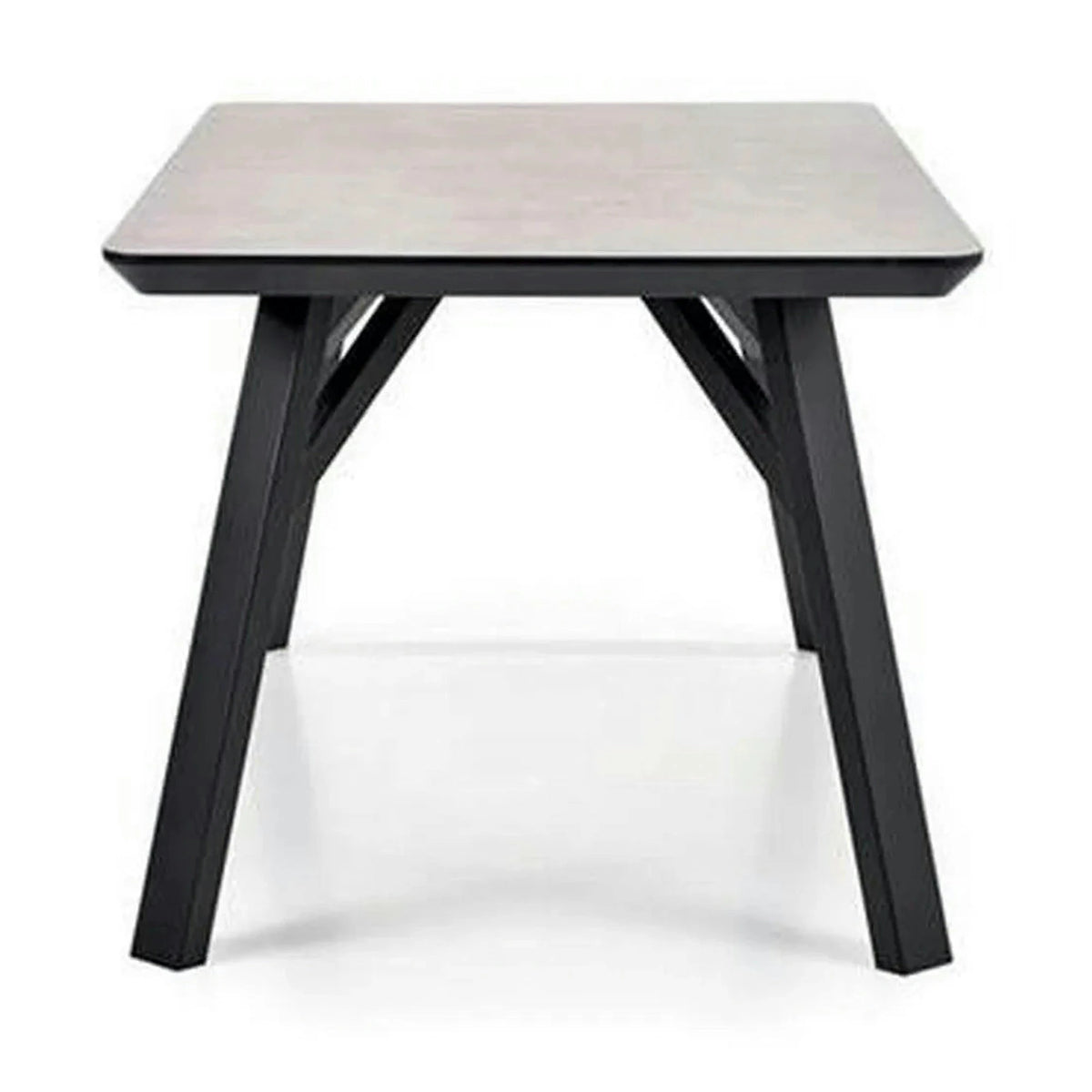 Masa HALIFAX, gri beton/negru, 160x90x76 cm
