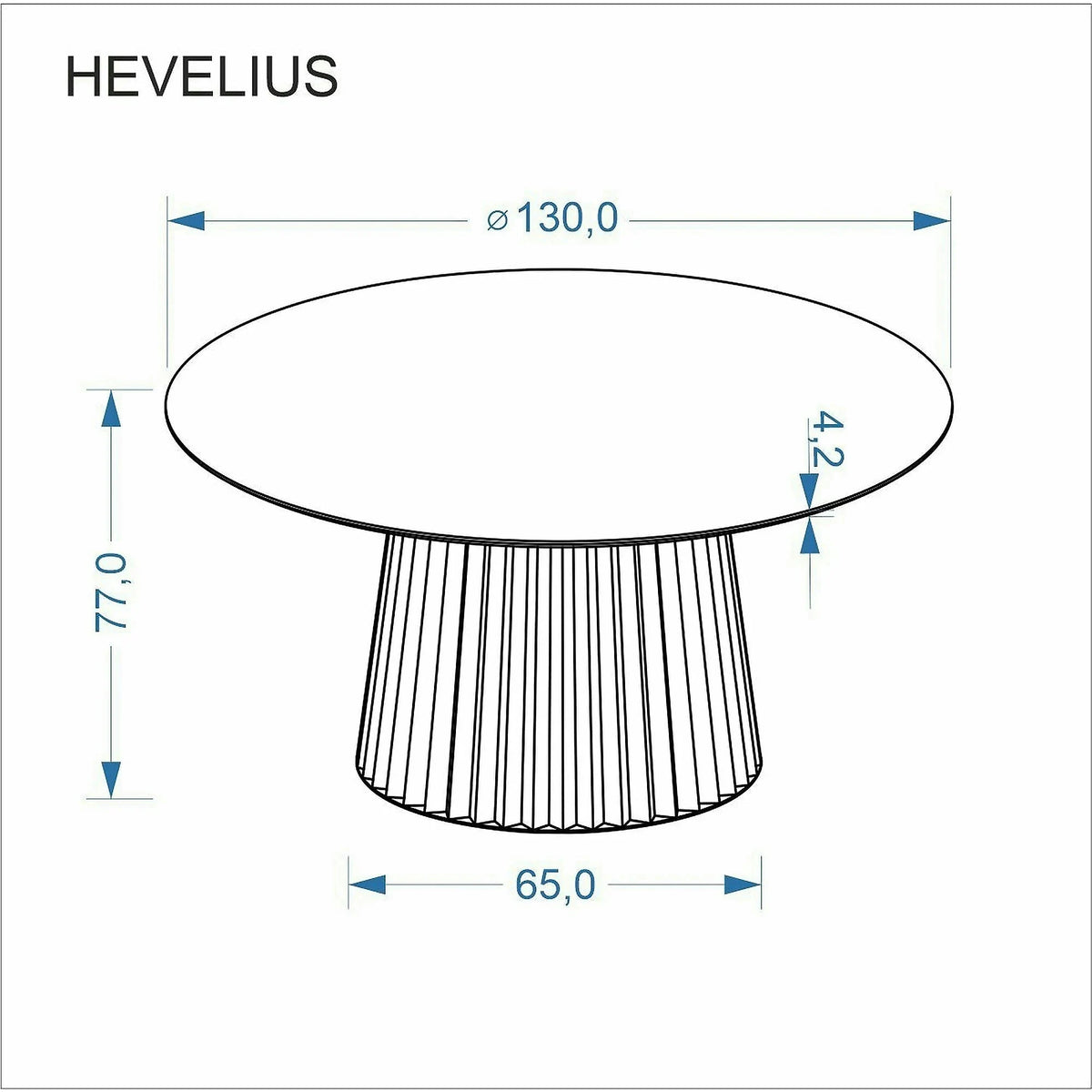 Masa HEVELIUS, nuc/negru, 130x77 cm