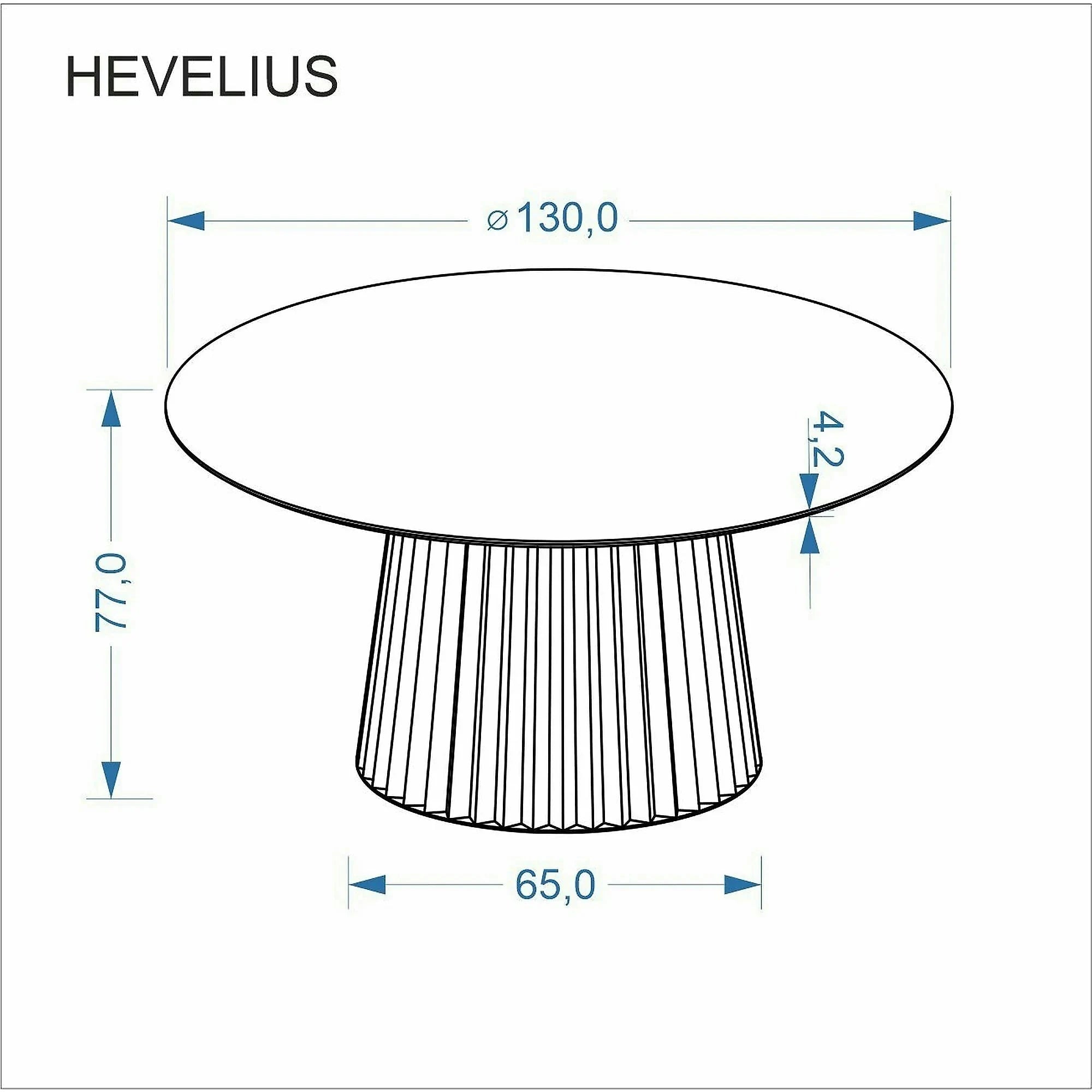 Masa HEVELIUS, nuc/negru, 130x77 cm