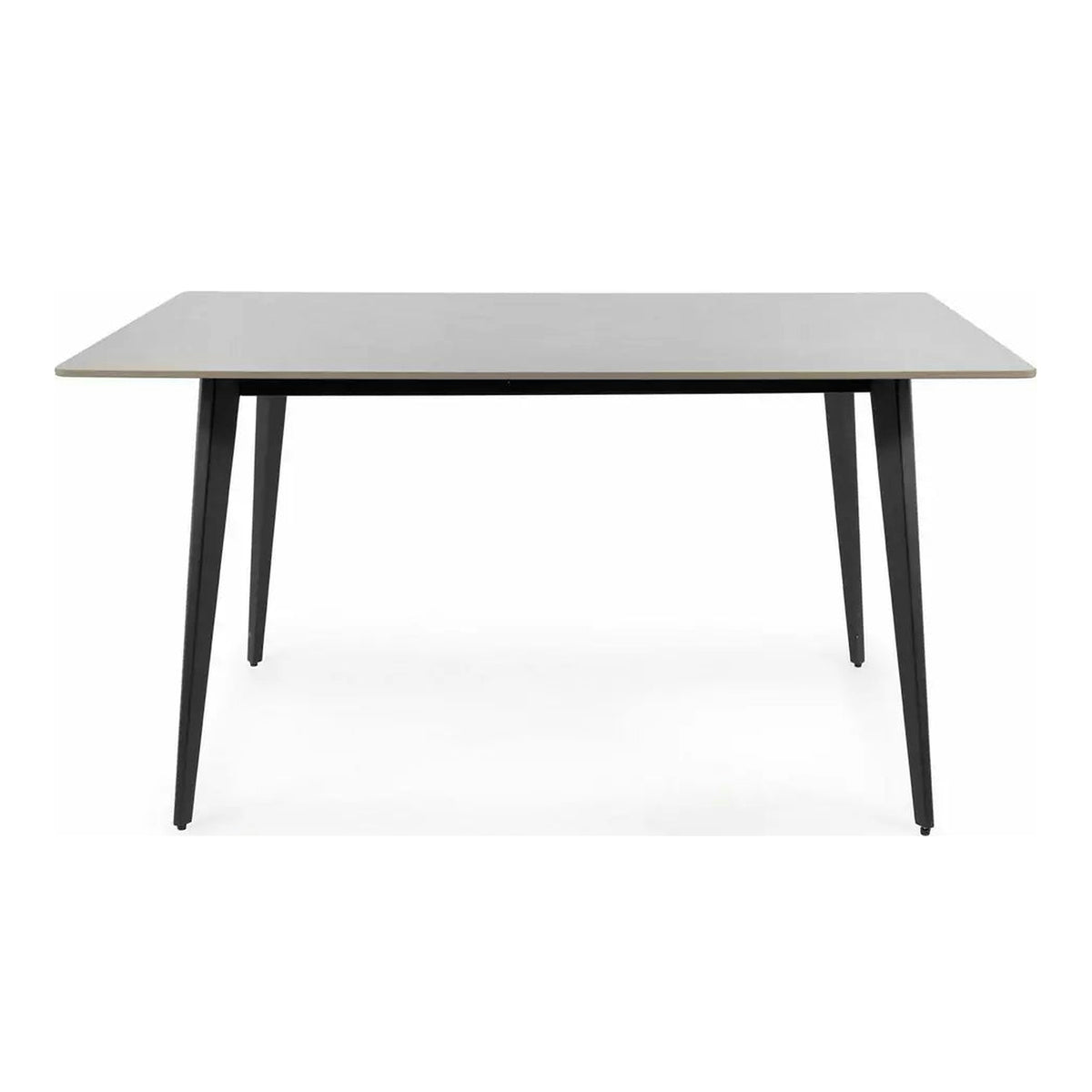 Masa IVY, alb cu efect de marmura/negru, ceramica/metal, 140x80x75 cm
