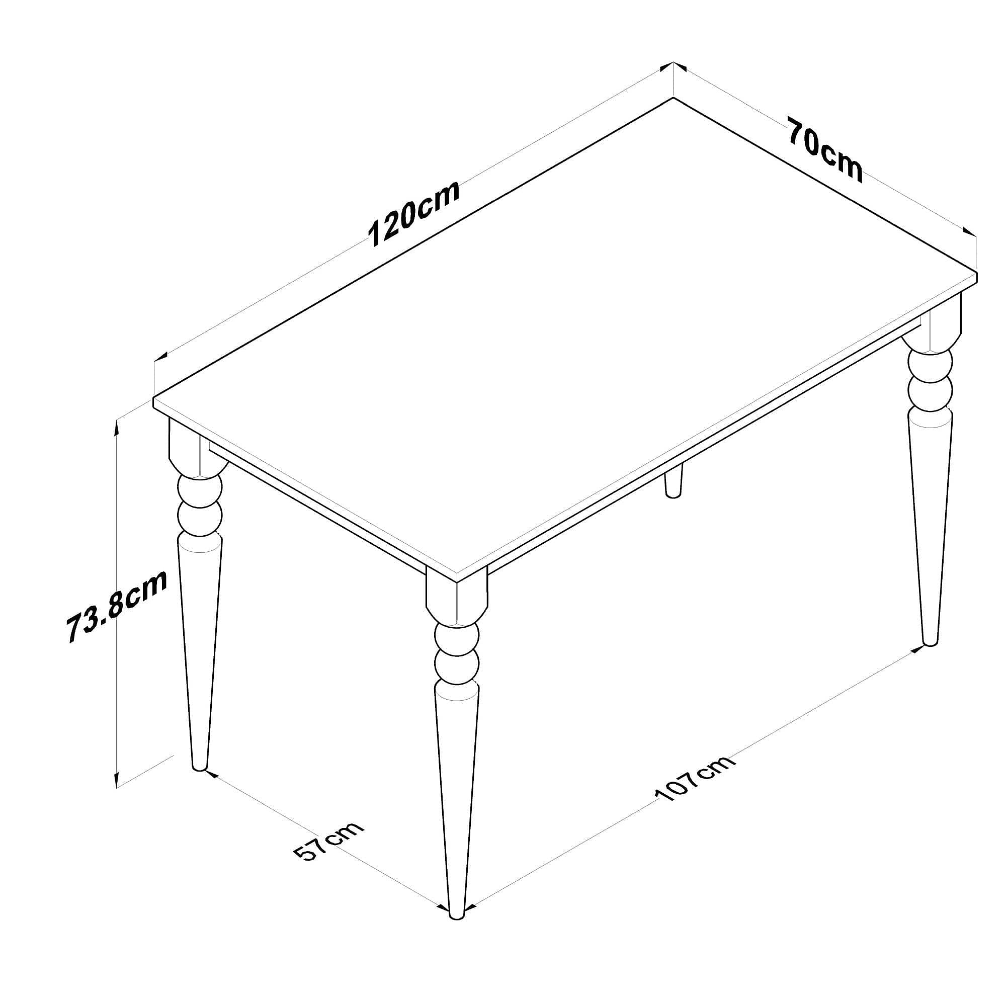 Masa JA104 - 2598, stejar/alb, PAL melaminat, 120x70x74 cm