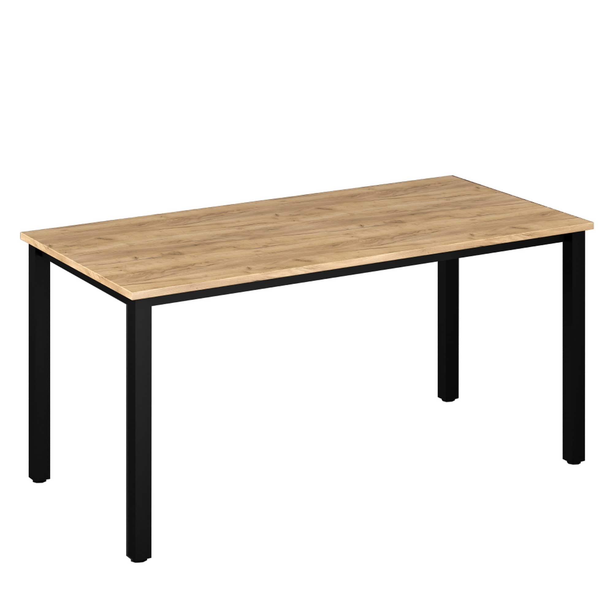 Masa KLAUDIUS TIP 7, stejar/negru, DTD laminat, 160x80x76 cm