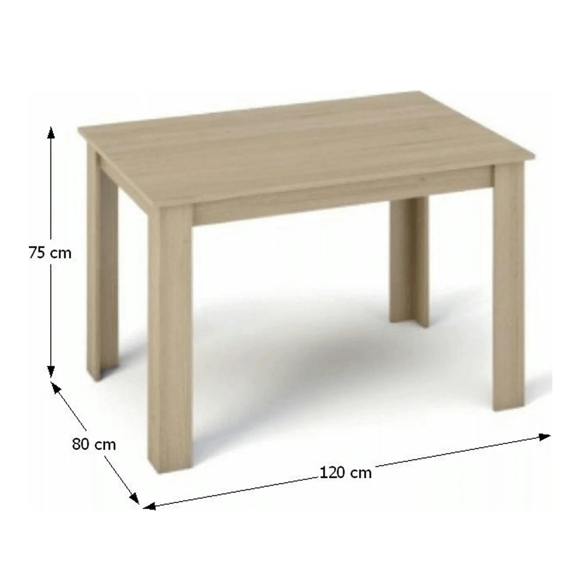Masa KRAZ, stejar sonoma, DTD laminat, 120x80x75 cm
