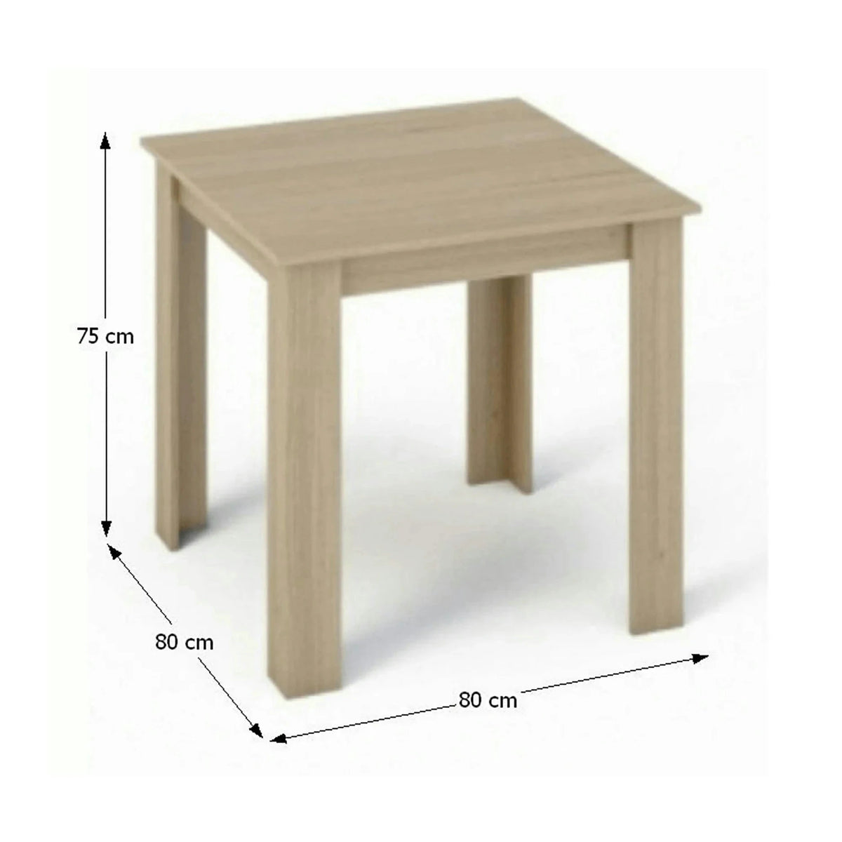 Masa KRAZ, stejar sonoma, DTD laminat, 80x80x75 cm