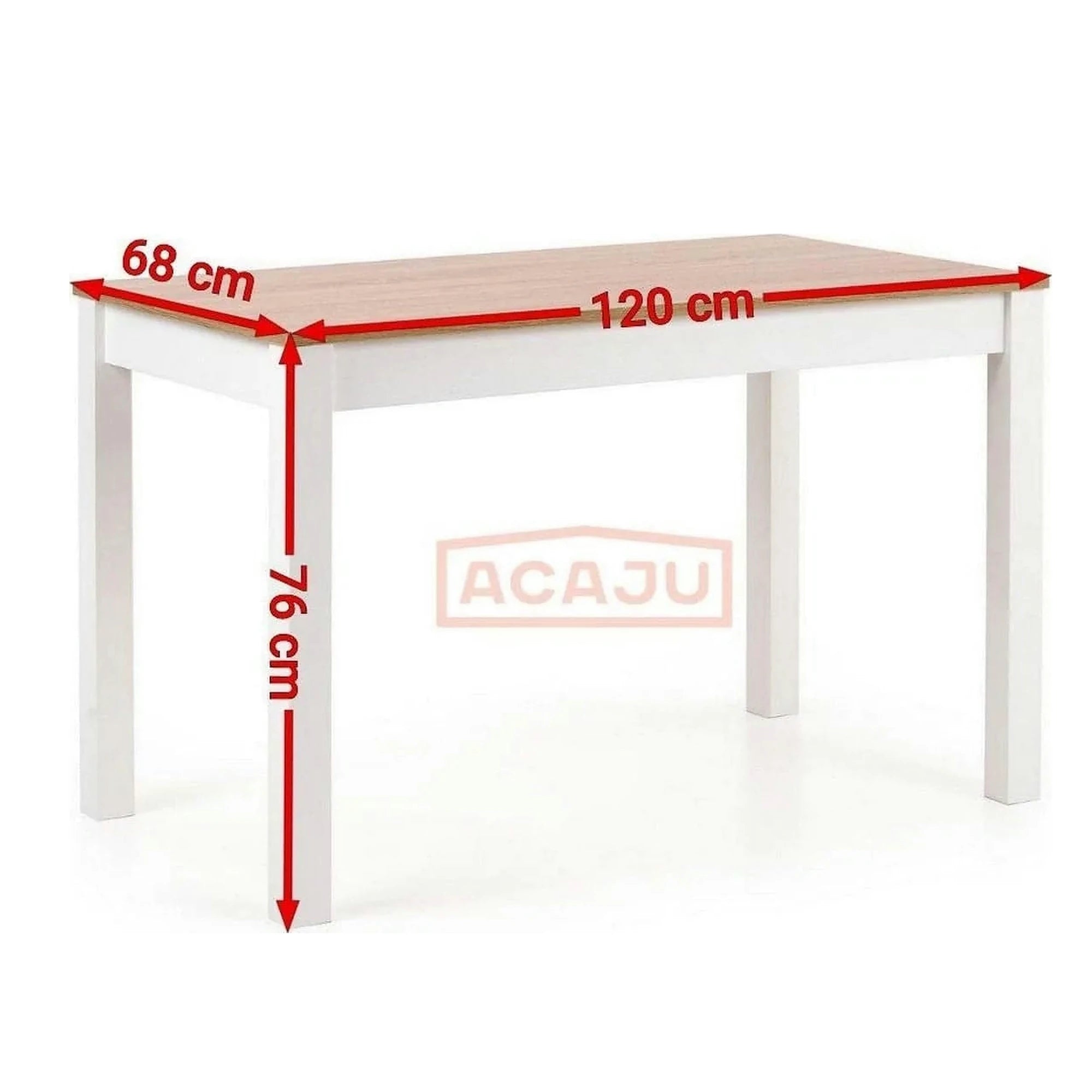 Masa KSAWERY, stejar/alb, PAL, 120x68x76 cm