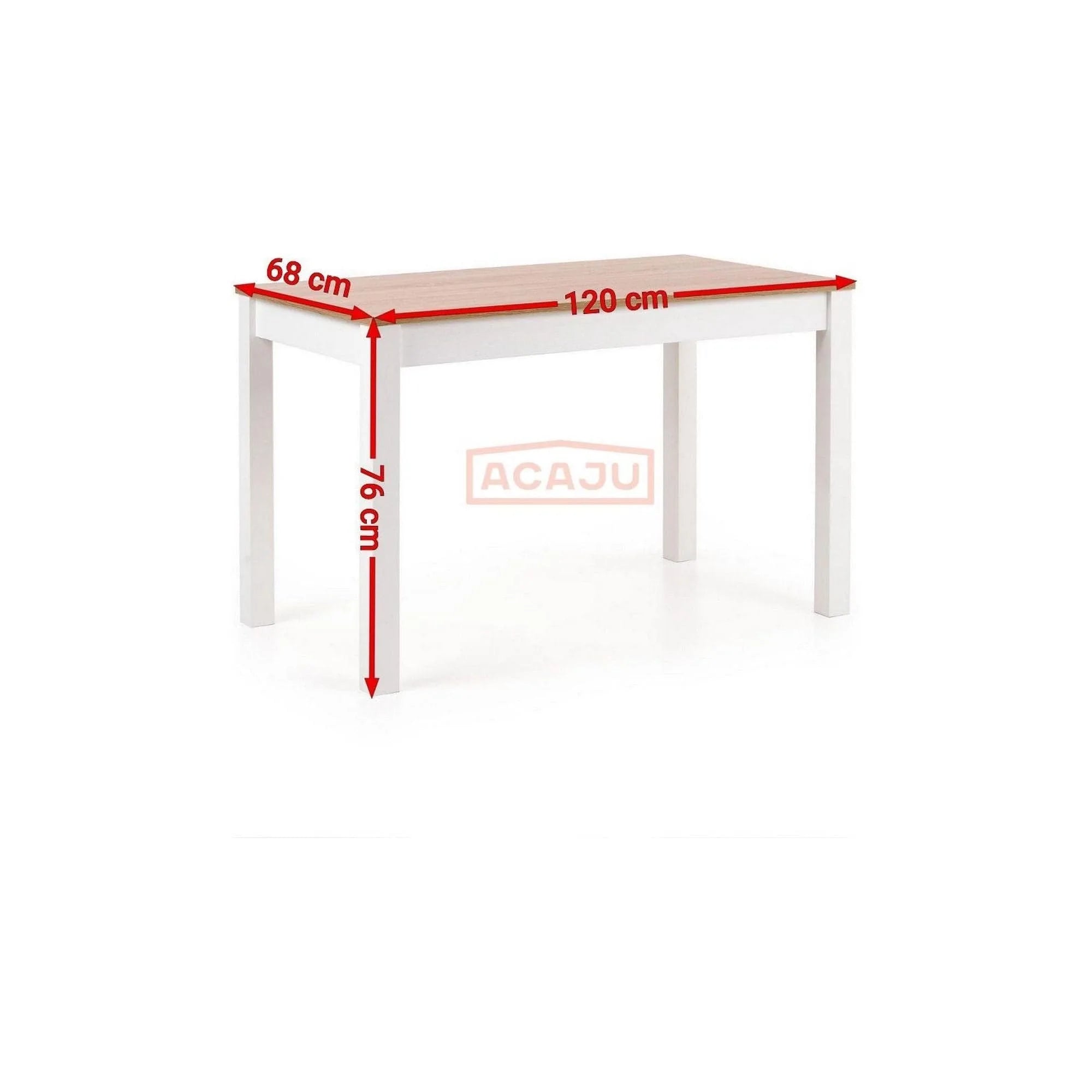 Masa KSAWERY, stejar/alb, PAL, 120x68x76 cm