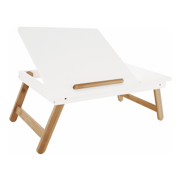 Masa laptop MELTEN, alb/stejar, 59x35x22 cm