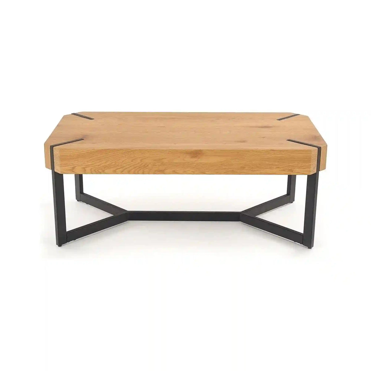 Masuta de cafea dreptughiulara LAVIDA, stejar auriu/negru, 110x60x43 cm