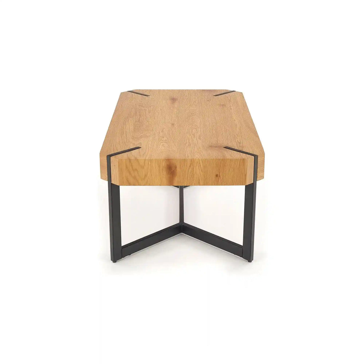 Masuta de cafea dreptughiulara LAVIDA, stejar auriu/negru, 110x60x43 cm