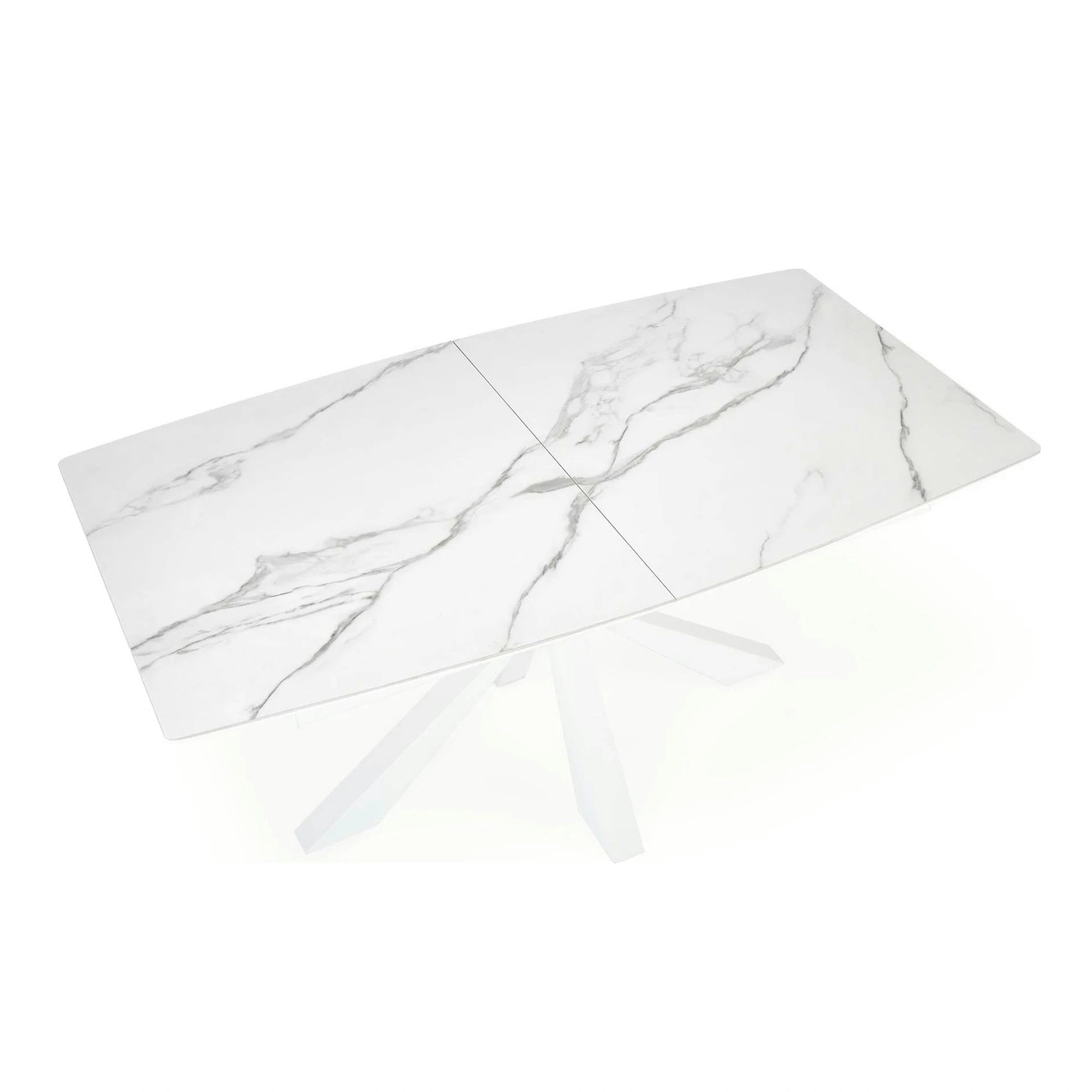 Masa living extensibila alba VIVALDI, ceramica/metal, 160/200x90x78 cm