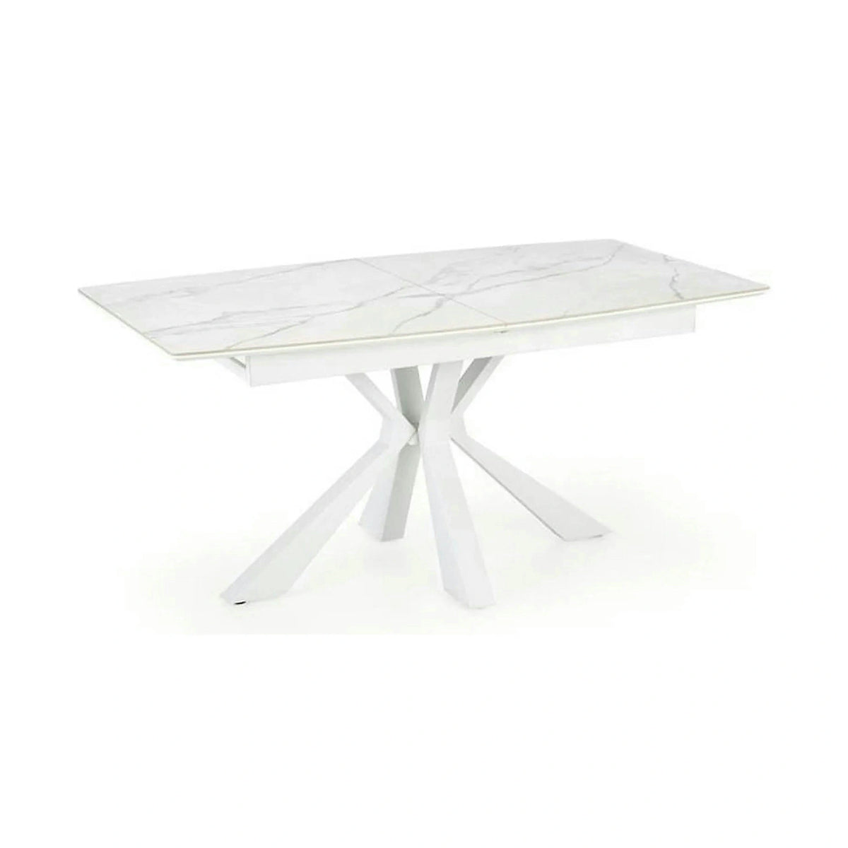 Masa living extensibila alba VIVALDI, ceramica/metal, 160/200x90x78 cm
