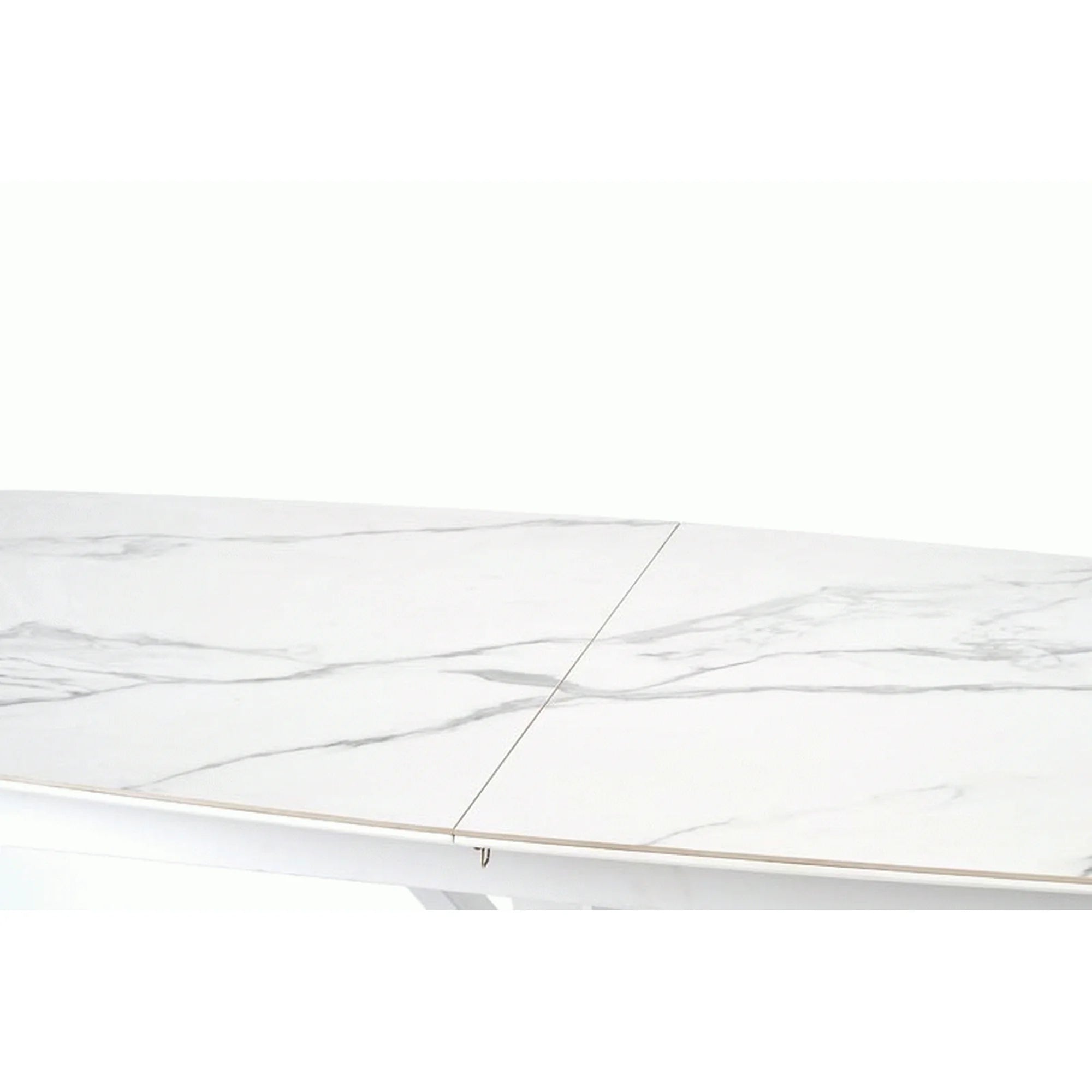 Masa living extensibila alba VIVALDI, ceramica/metal, 160/200x90x78 cm