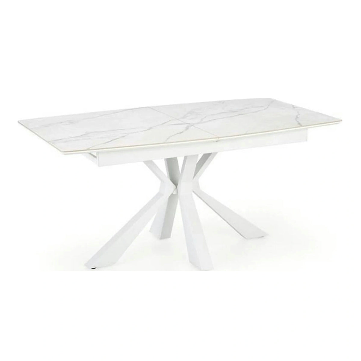 Masa living extensibila alba VIVALDI, ceramica/metal, 160/200x90x78 cm