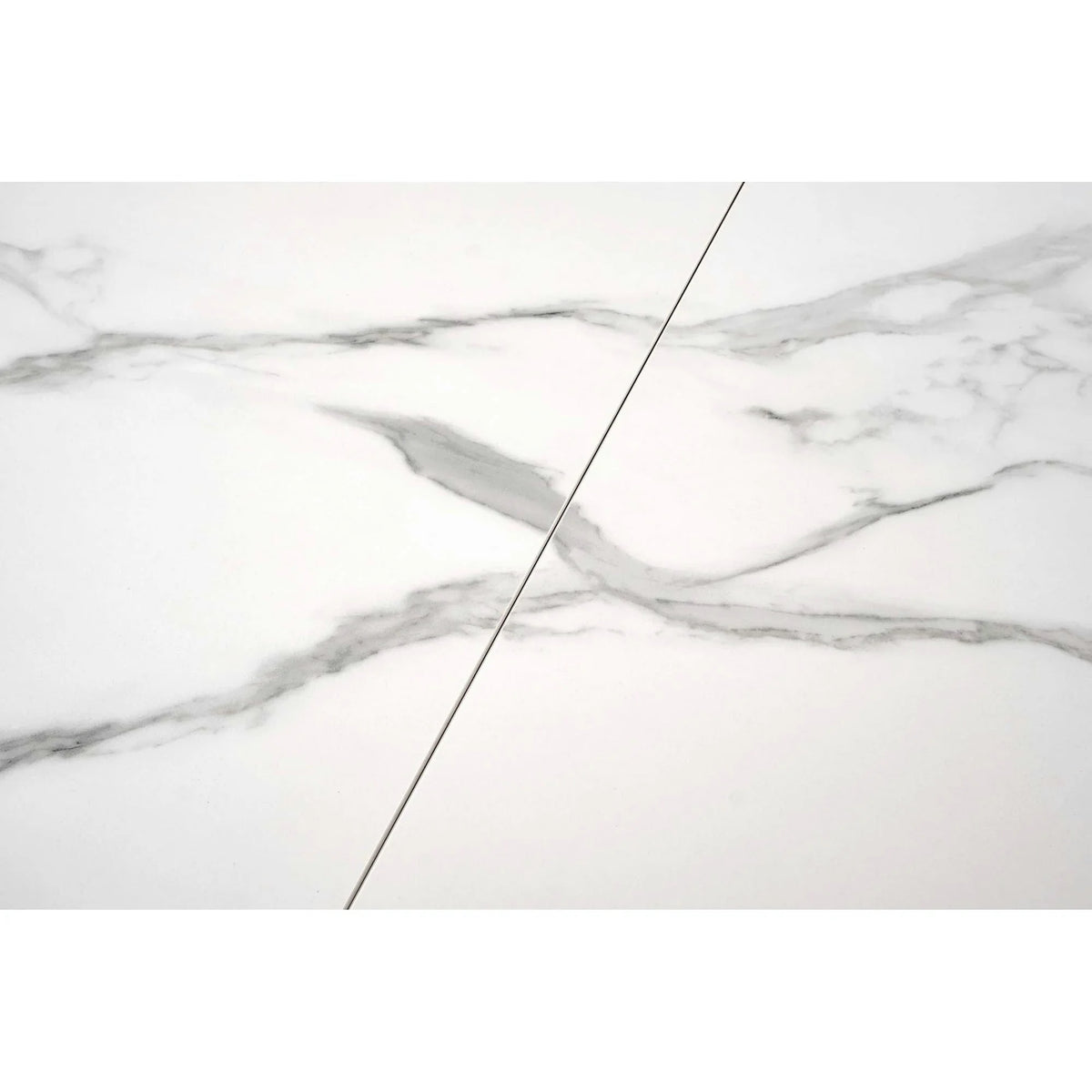 Masa living extensibila alba VIVALDI, ceramica/metal, 160/200x90x78 cm