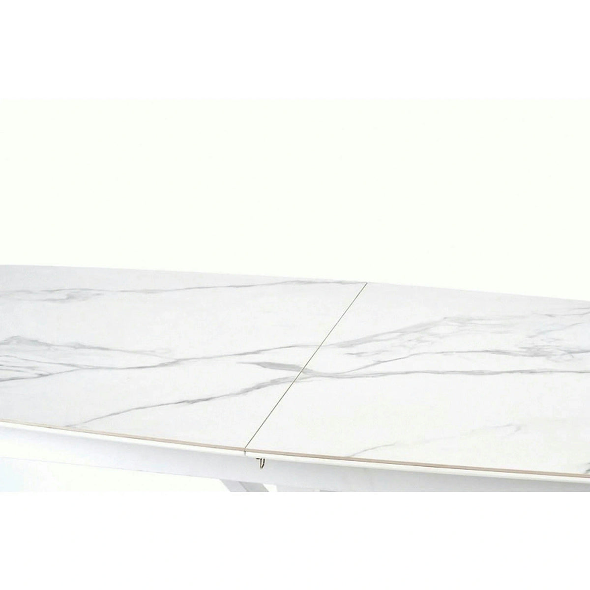 Masa living extensibila alba VIVALDI, ceramica/metal, 160/200x90x78 cm