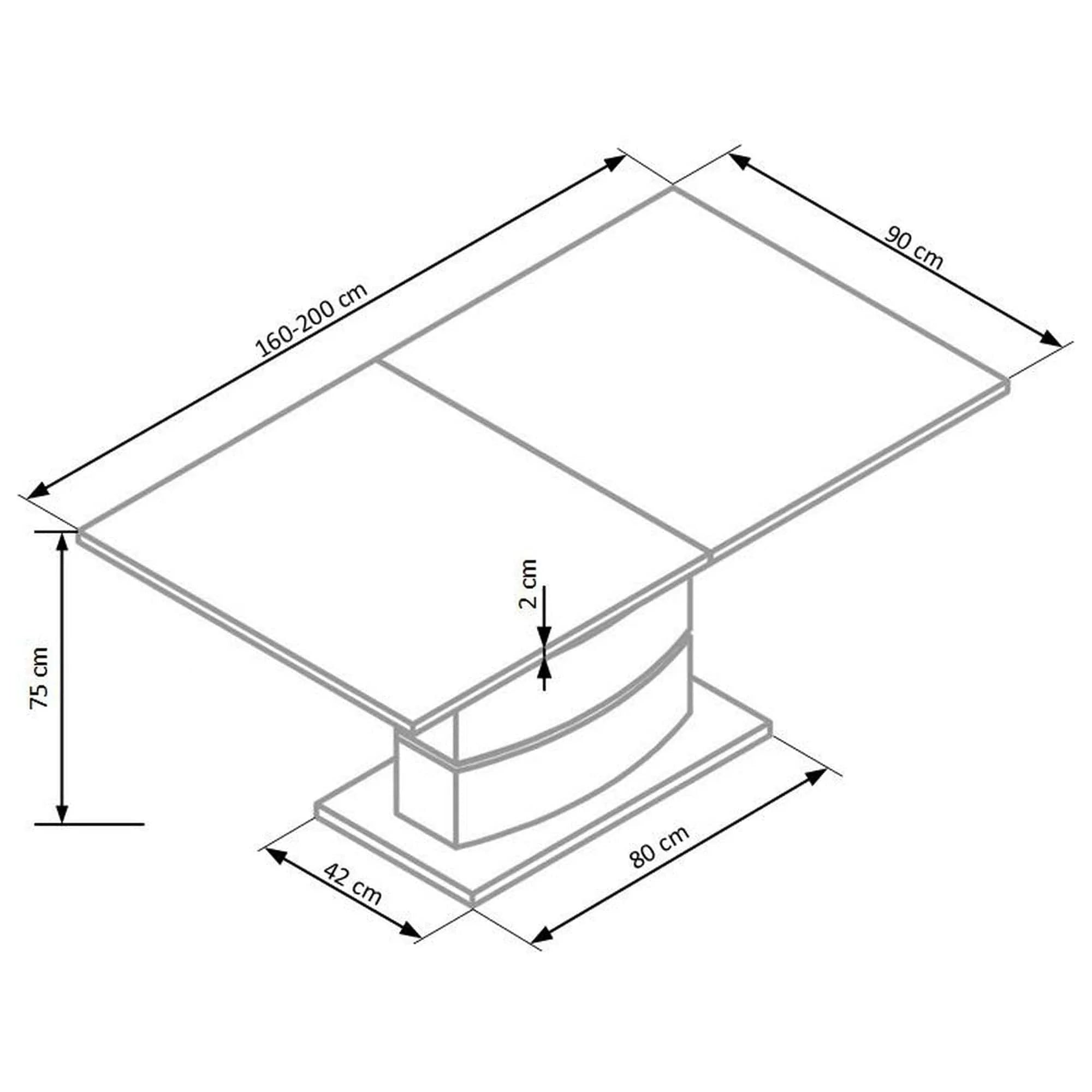 Masa living extensibila NOBEL, alb, 160/200x90x75 cm