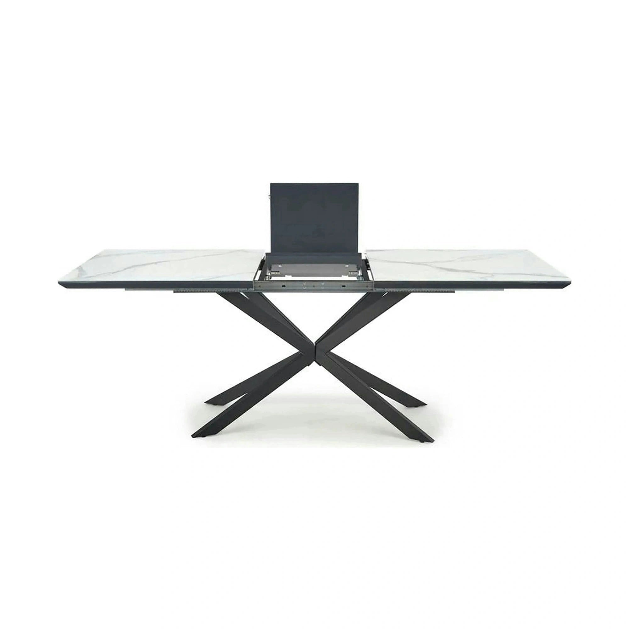 Masa living marmura DIESEL, alb/negru, 160/200x90x76 cm