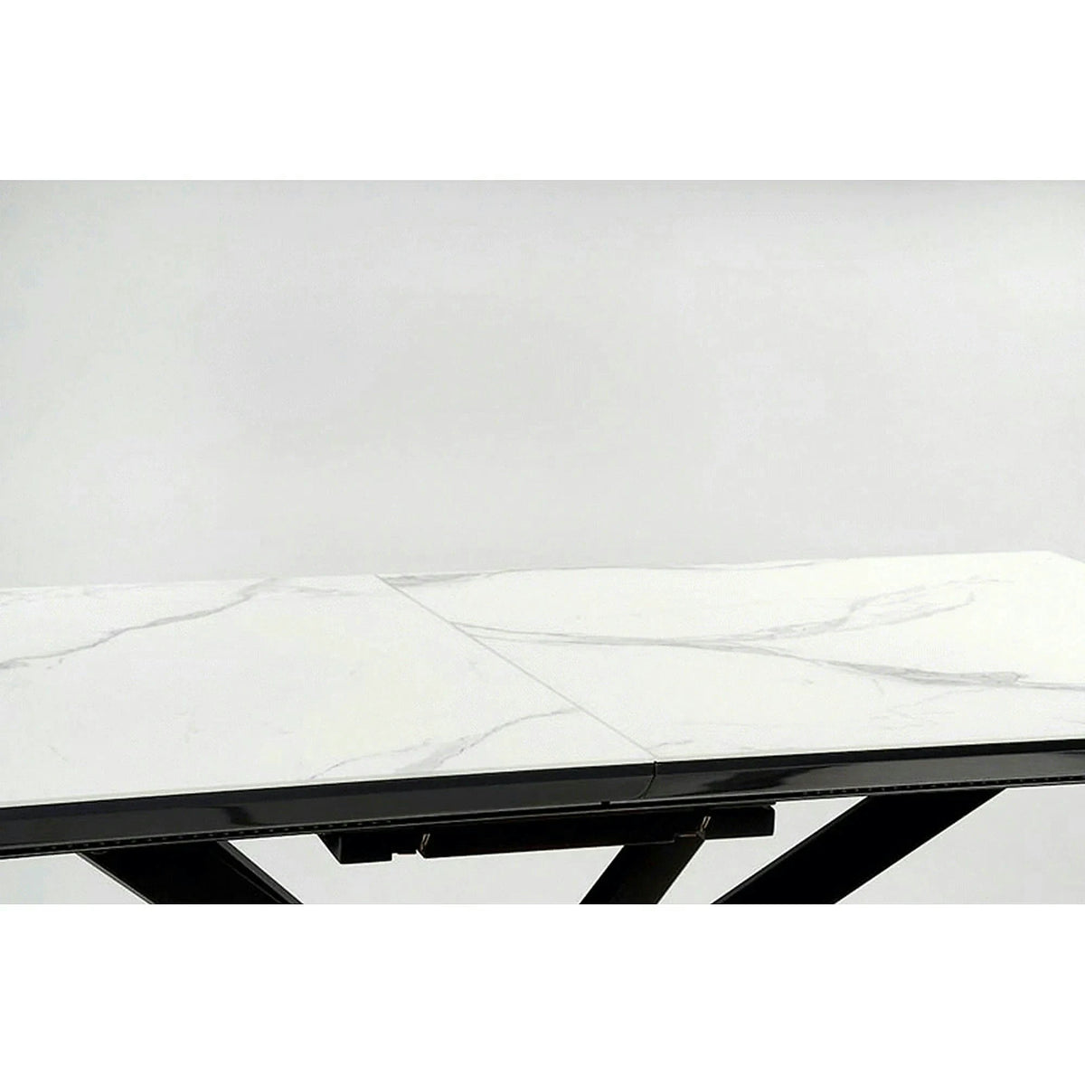 Masa living marmura DIESEL, alb/negru, 160/200x90x76 cm