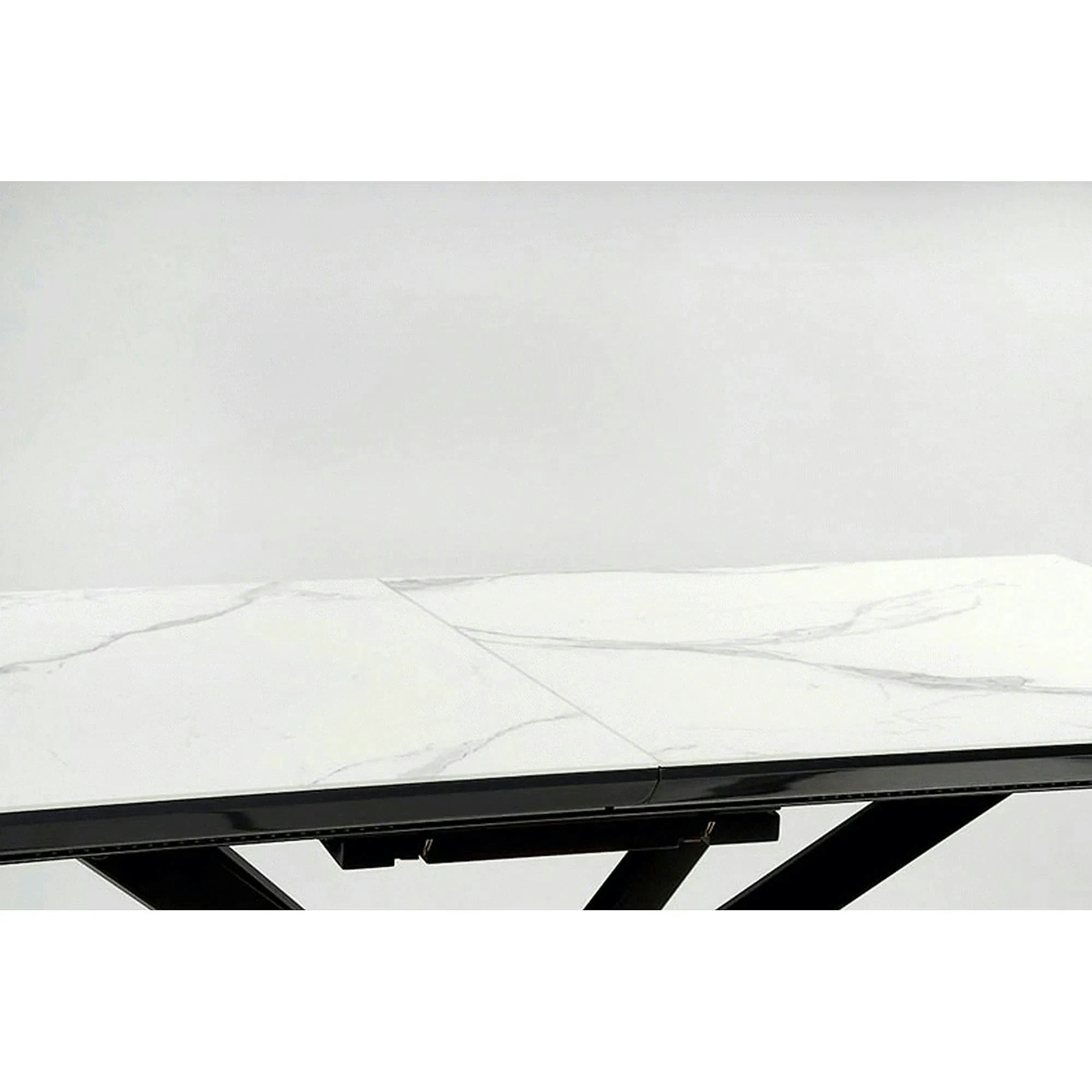Masa living marmura DIESEL, alb/negru, 160/200x90x76 cm