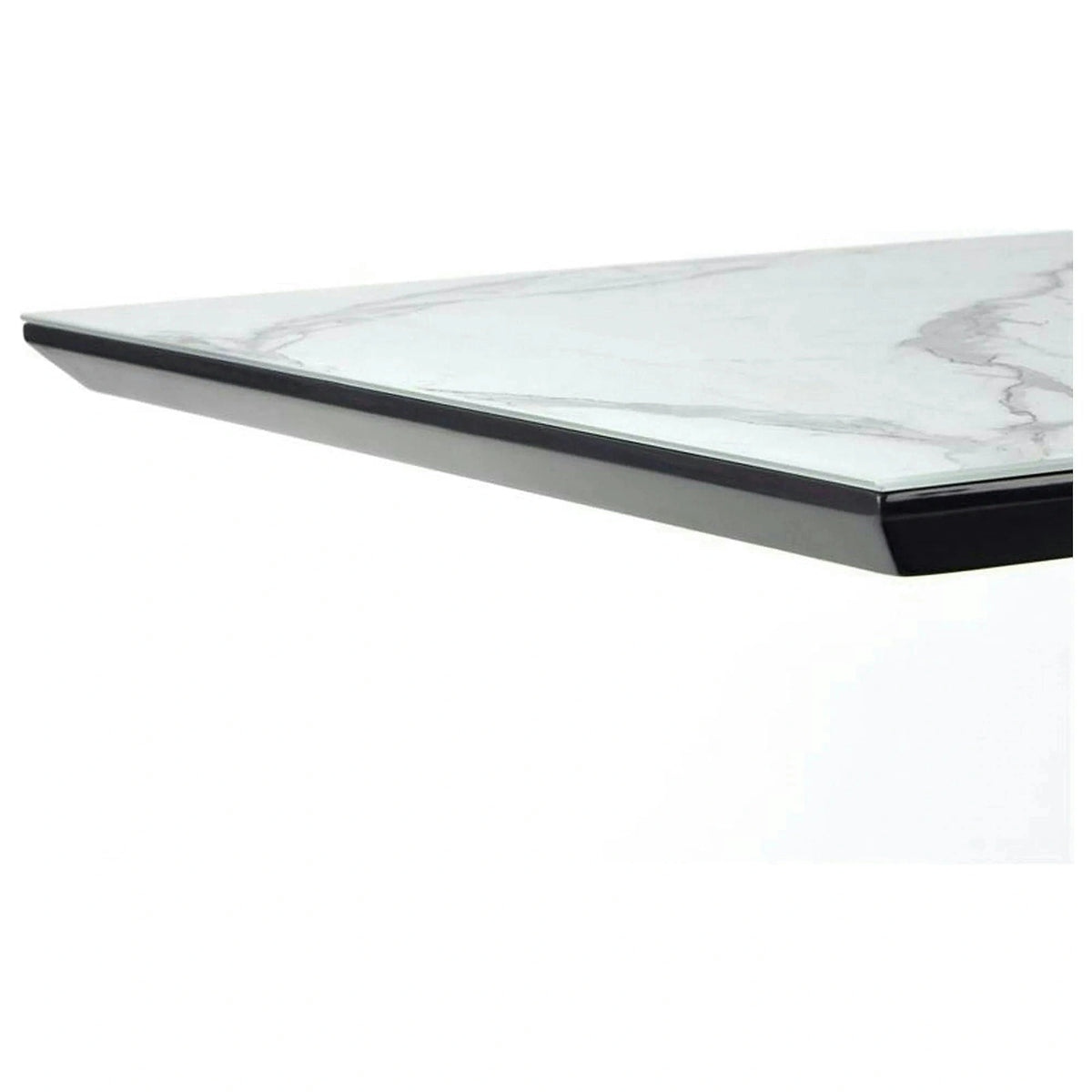 Masa living marmura DIESEL, alb/negru, 160/200x90x76 cm