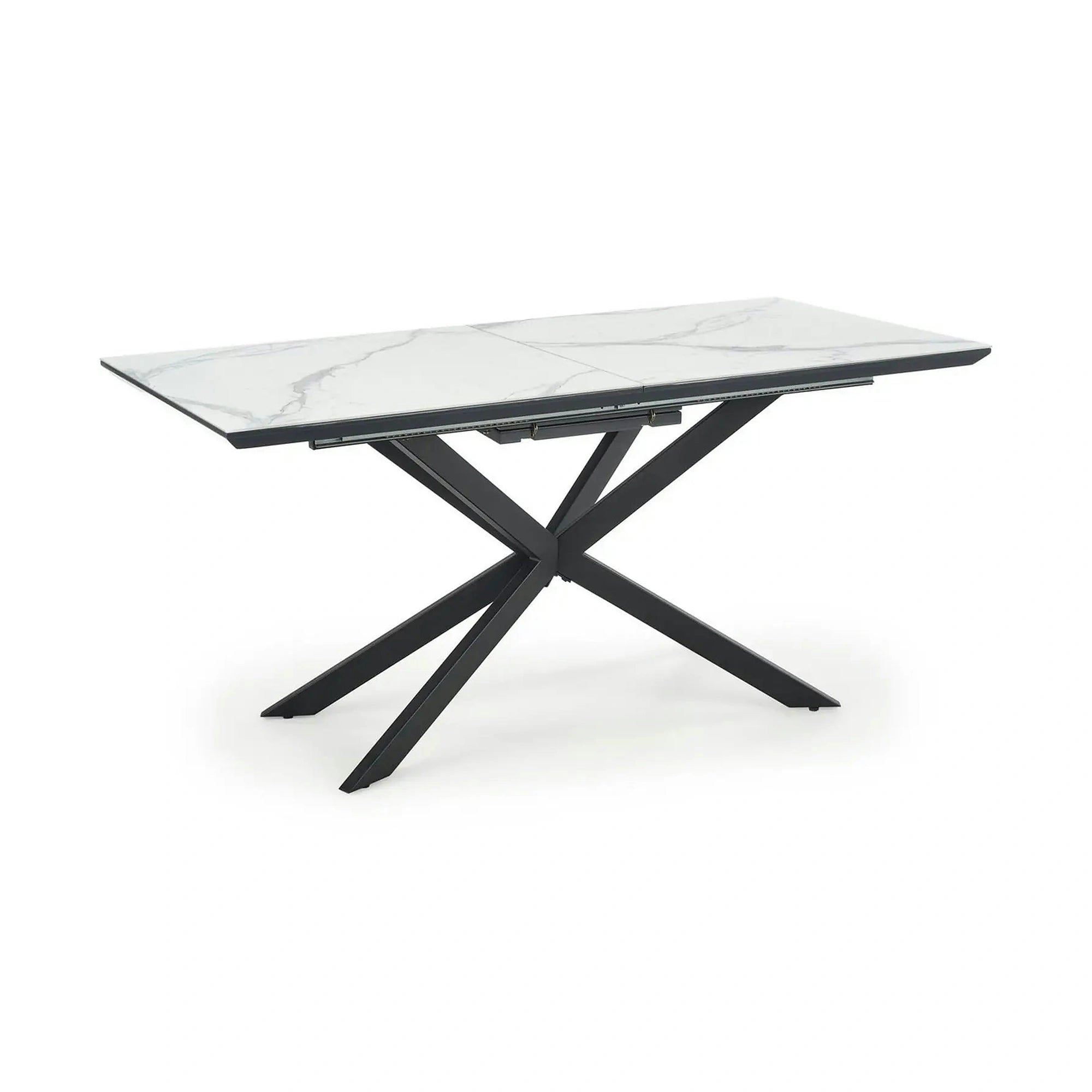 Masa living marmura DIESEL, alb/negru, 160/200x90x76 cm
