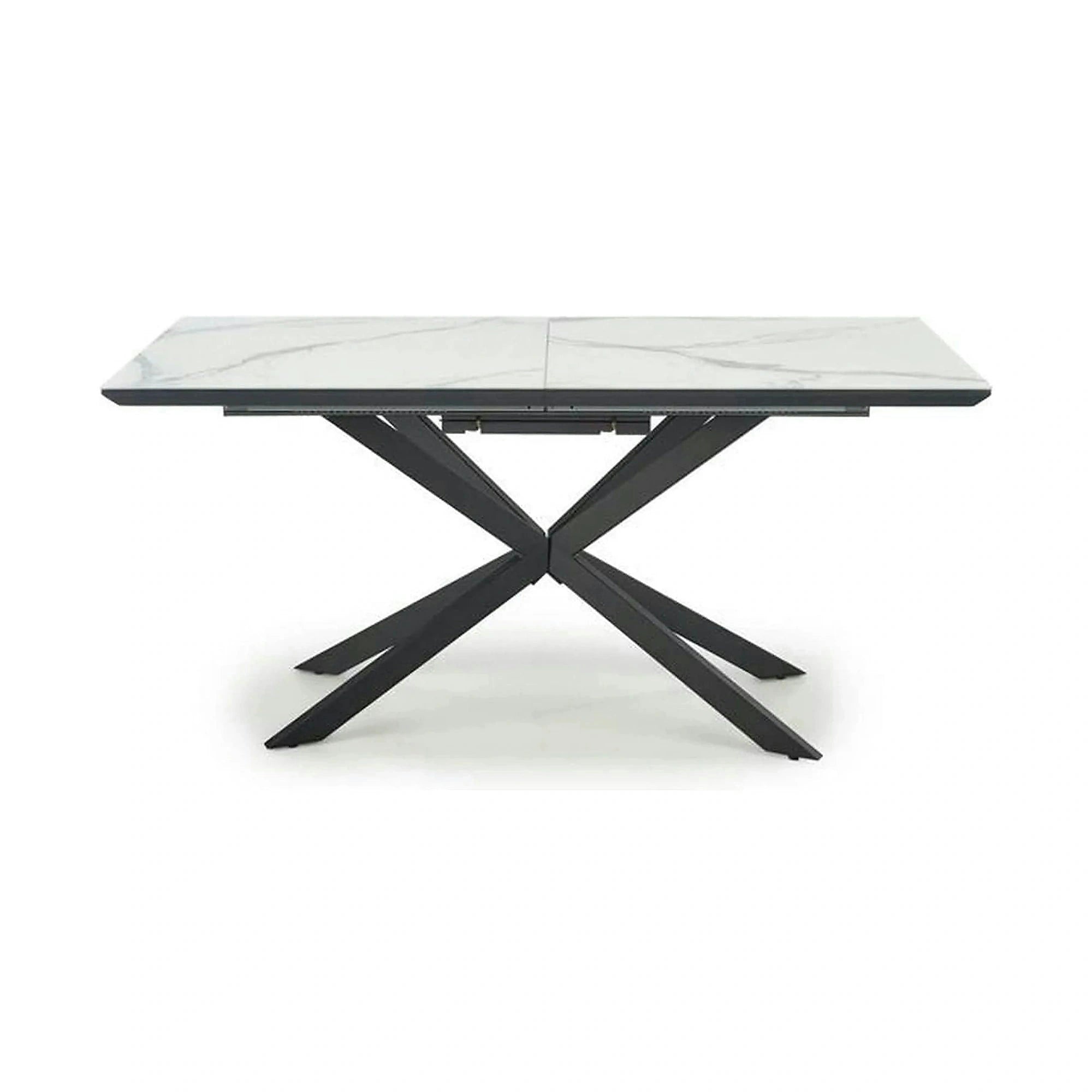 Masa living marmura DIESEL, alb/negru, 160/200x90x76 cm