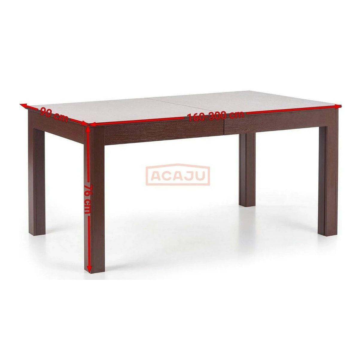 Masa living SEWERYN, nuc inchis, PAL, 160/300x90x76 cm