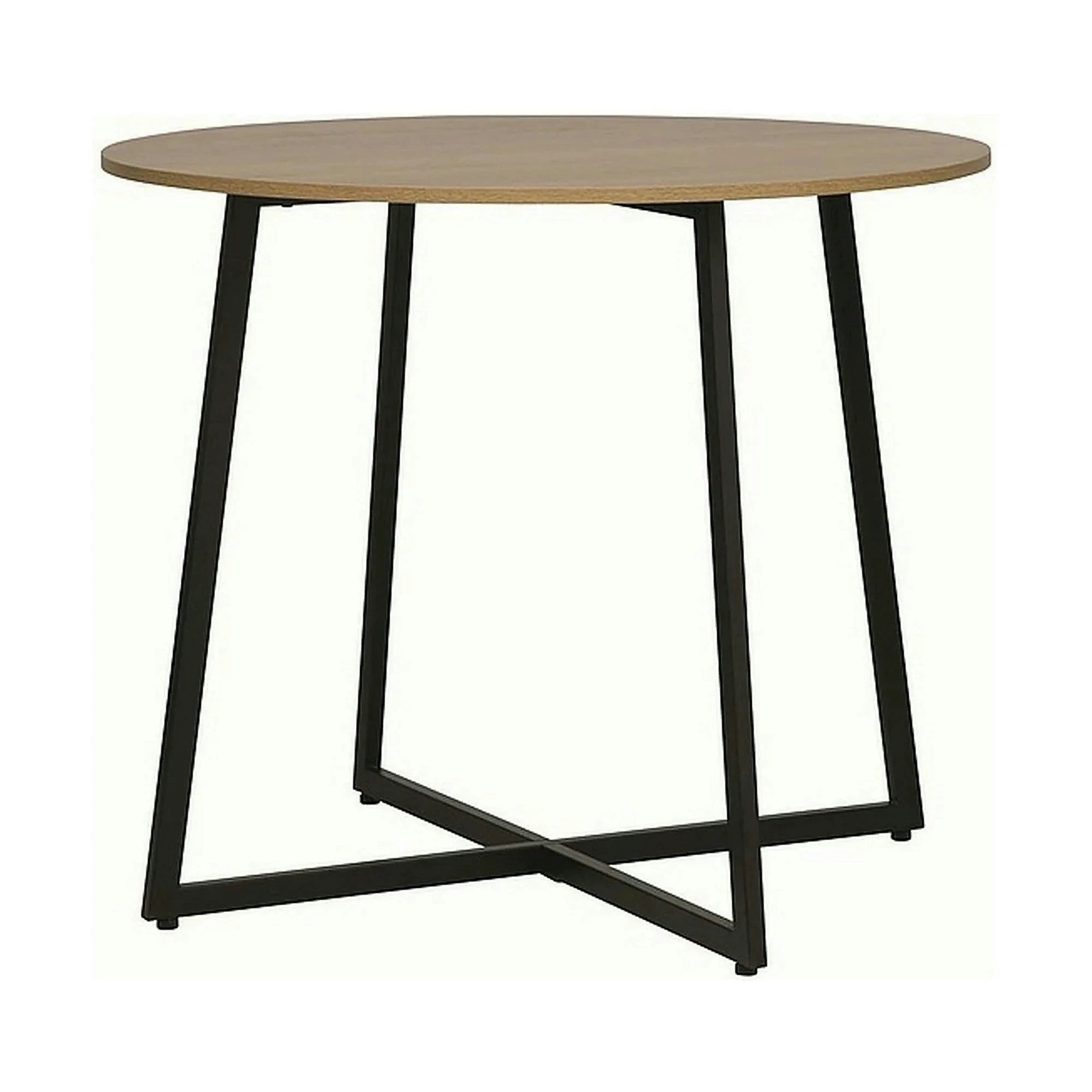 Masa LUNA, stejar/negru, PAL laminat/metal, 90x76 cm