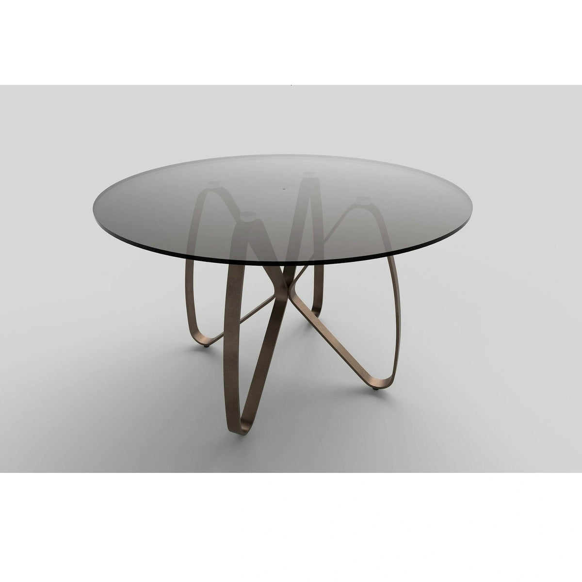Masa LUNGO, maro/auriu, sticla securizata/metal, 120x120x76 cm