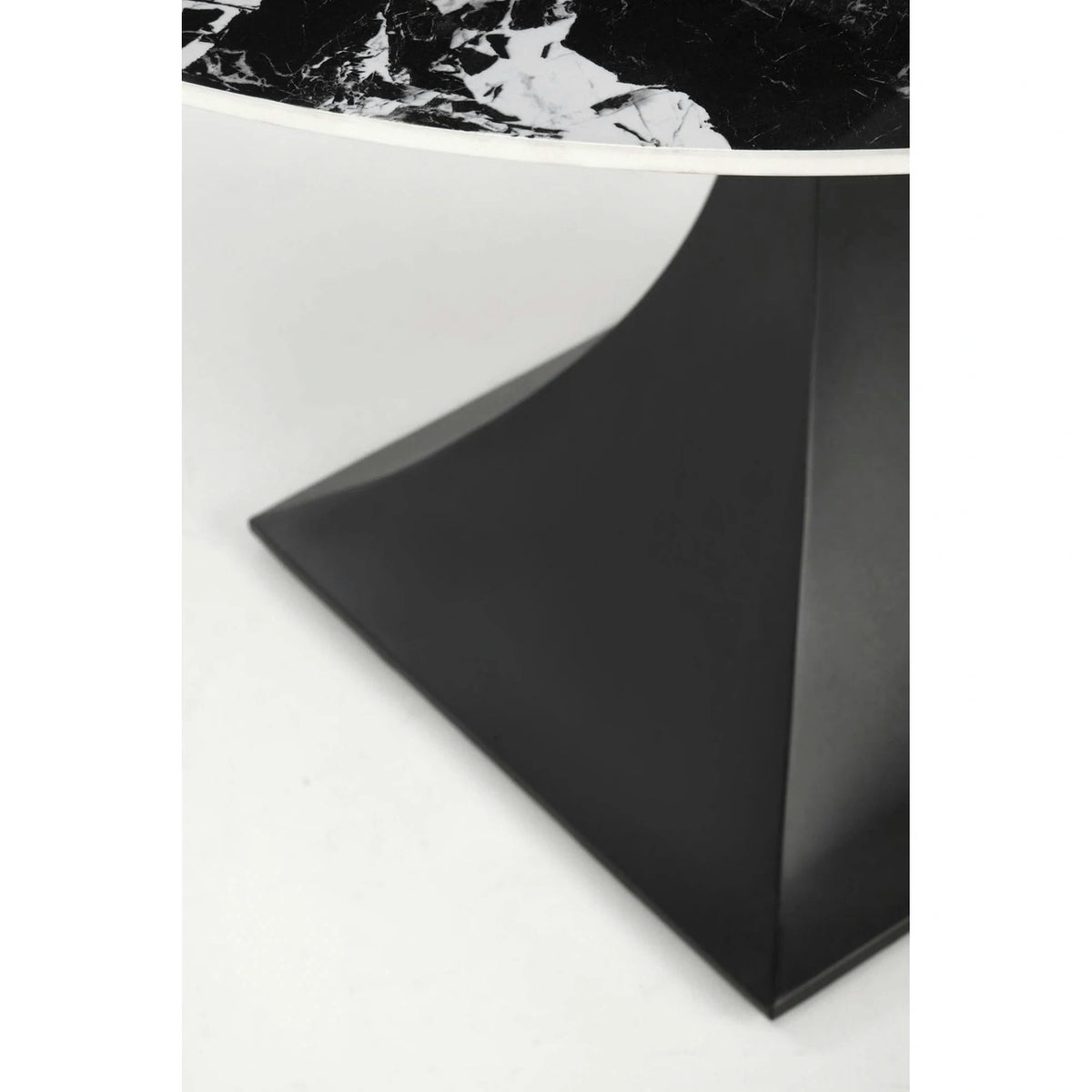 Masa MANUEL, negru, ceramica/metal, 120x120x77 cm