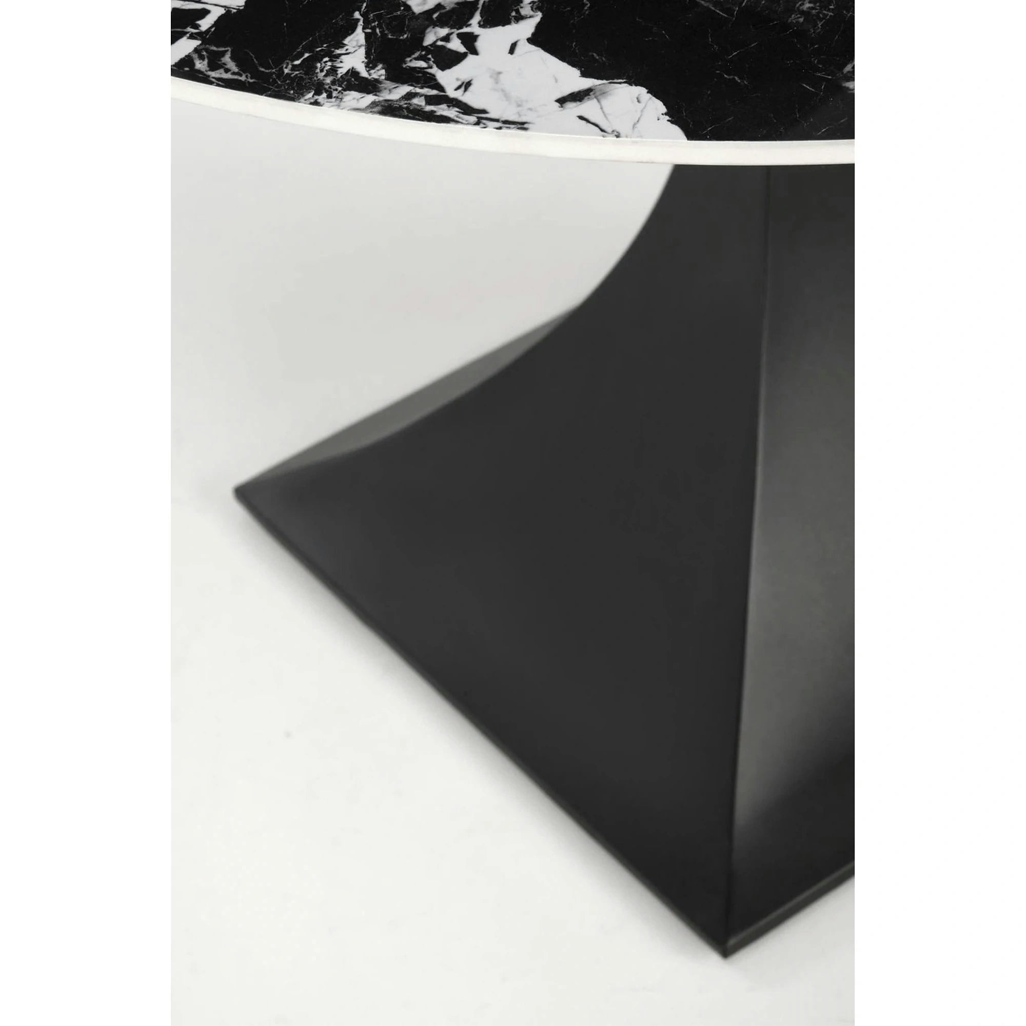 Masa MANUEL, negru, ceramica/metal, 120x120x77 cm