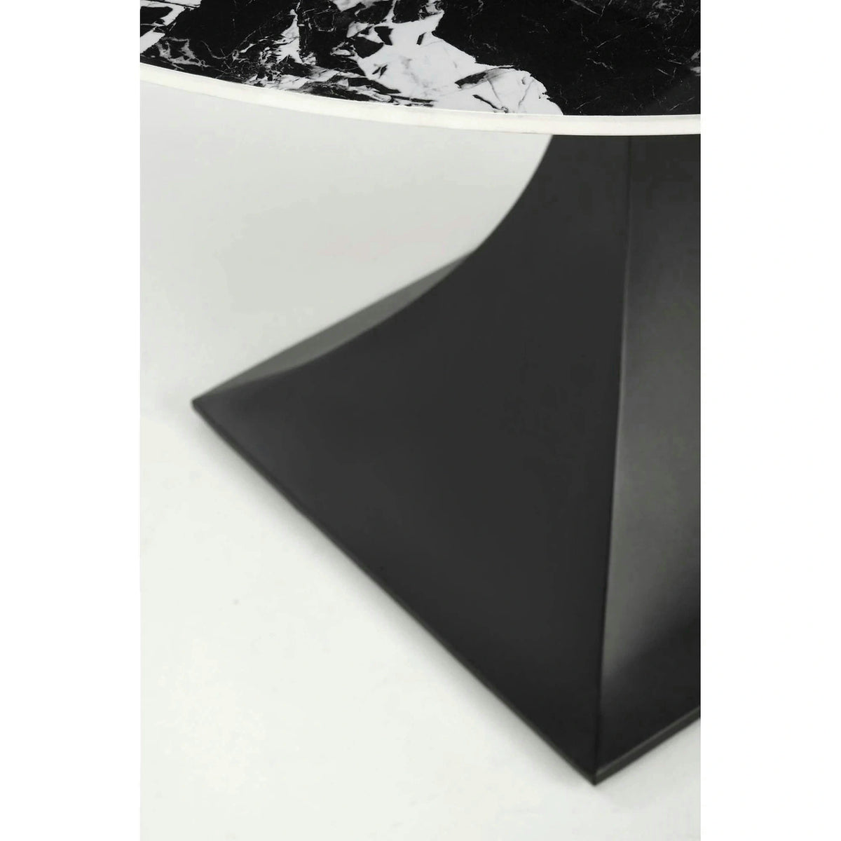Masa MANUEL, negru, ceramica/metal, 120x120x77 cm