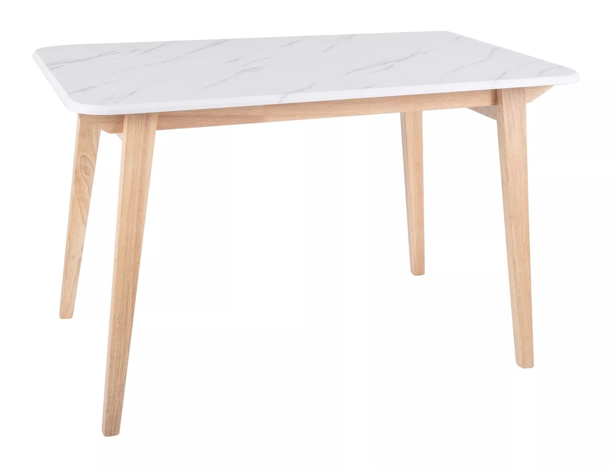 Masa MARCUS, alb cu efect de marmura/stejar, 120x75x76 cm