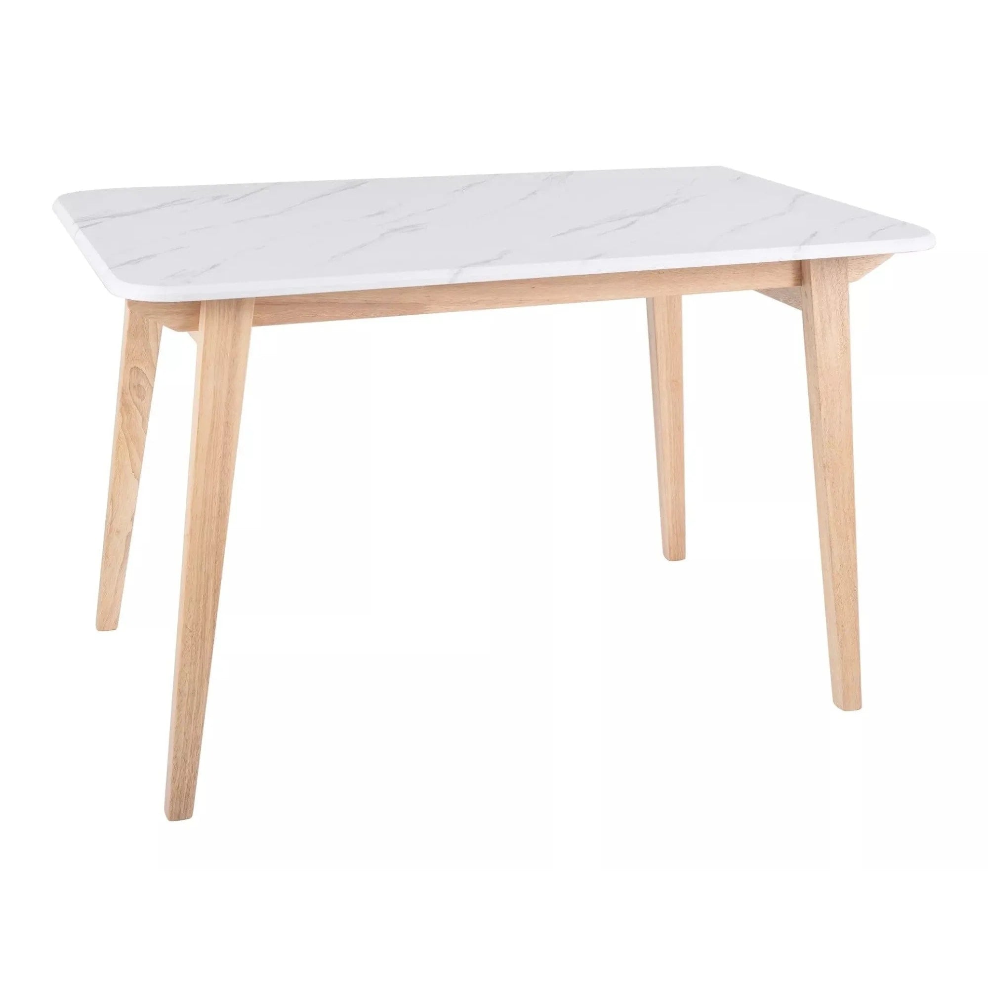 Masa MARCUS, alb cu efect de marmura/stejar, 120x75x76 cm