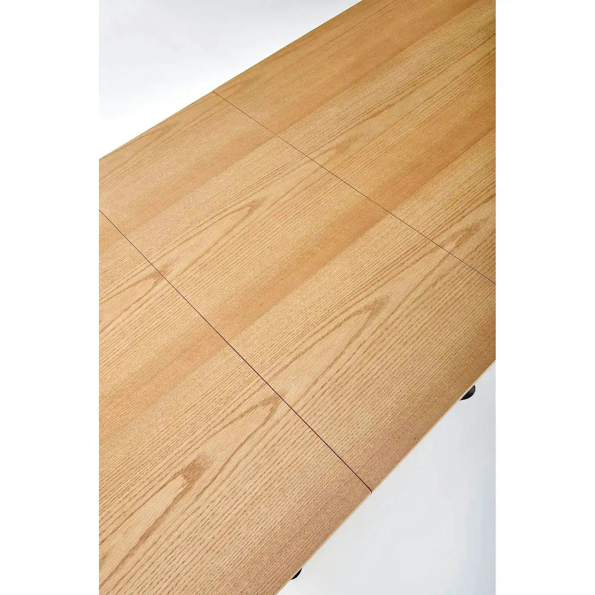 Masa mare living DERRICK, stejar natural/negru, 160/200x90x75 cm